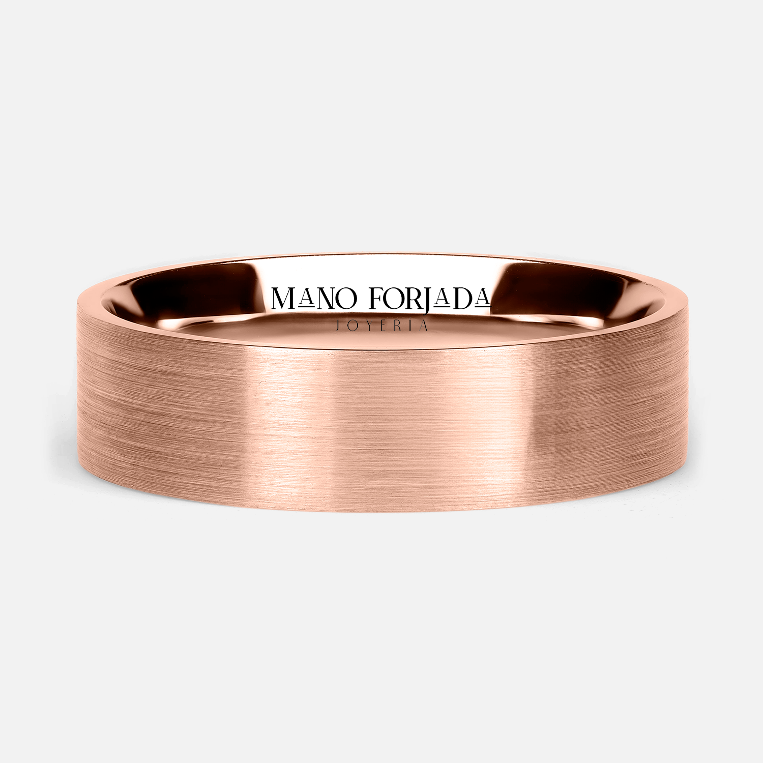 Argolla Vereda Confort Rellena 6mm Lisa en oro rosado