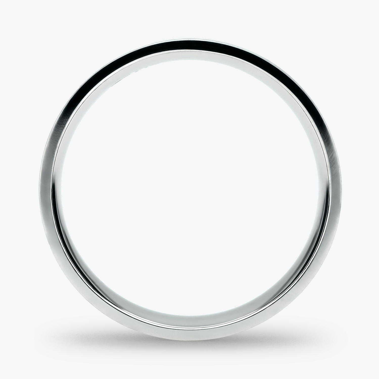 Argolla Vereda Confort Rellena 6mm Lisa en oro blanco