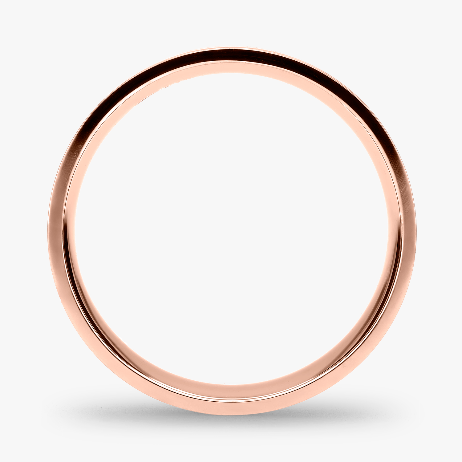 Argolla Vereda Confort Rellena 6mm Lisa en oro rosado