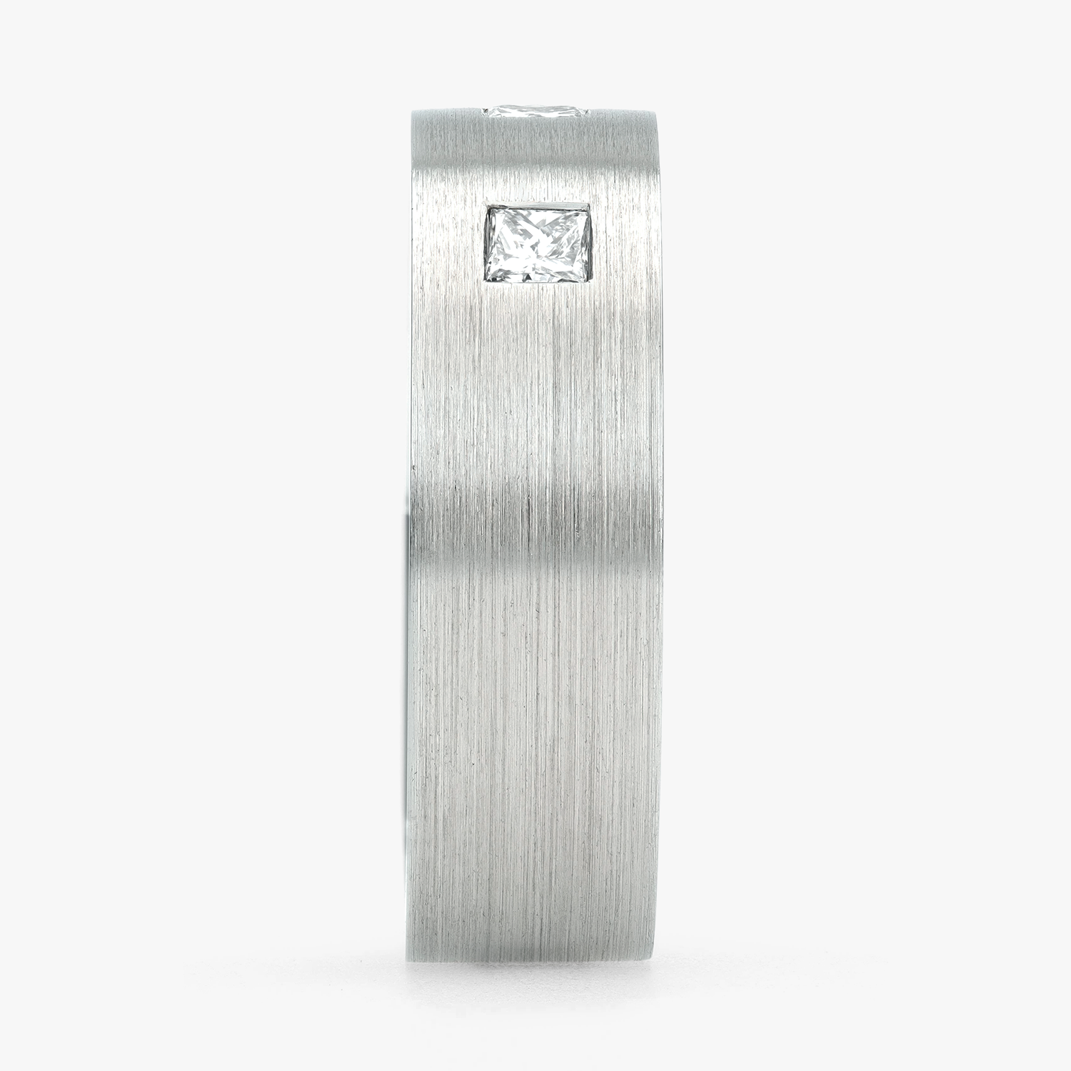 Argolla Vereda Confort Rellena 6mm Brillante con incrustaciones, oro blanco