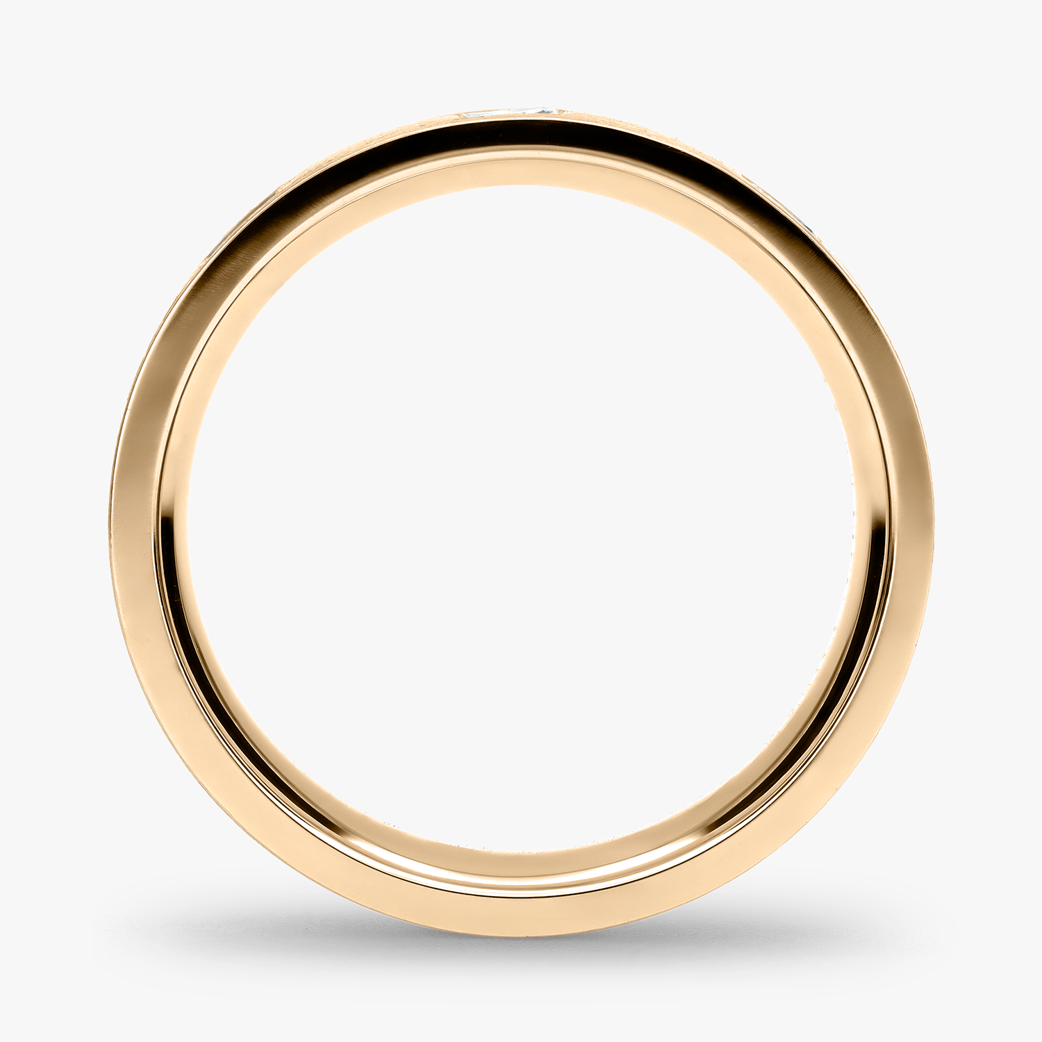 Argolla Vereda Confort Rellena 6mm Brillante con incrustaciones, oro amarillo