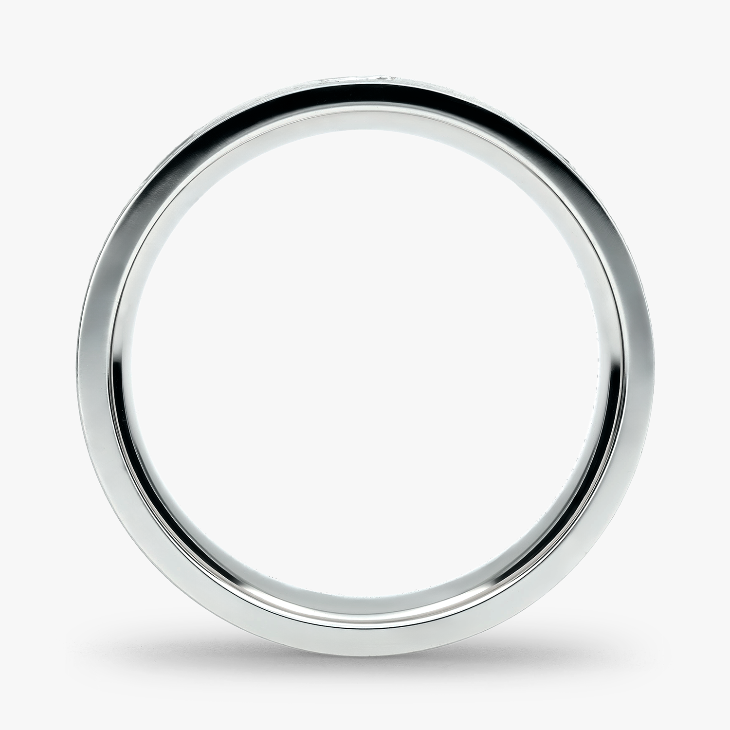 Argolla Vereda Confort Rellena 6mm Brillante con incrustaciones, oro blanco