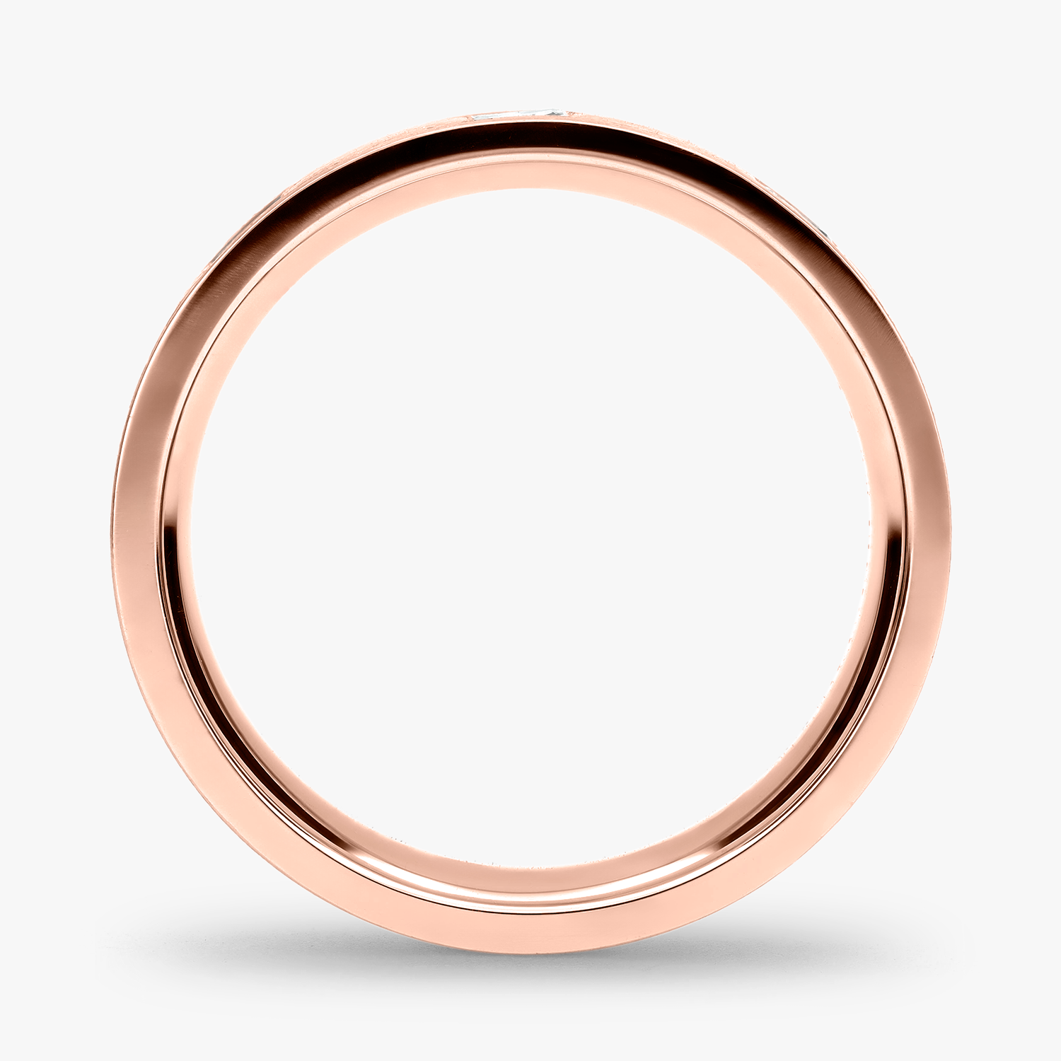 Argolla Vereda Confort Rellena 6mm Brillante con incrustaciones, oro rosado
