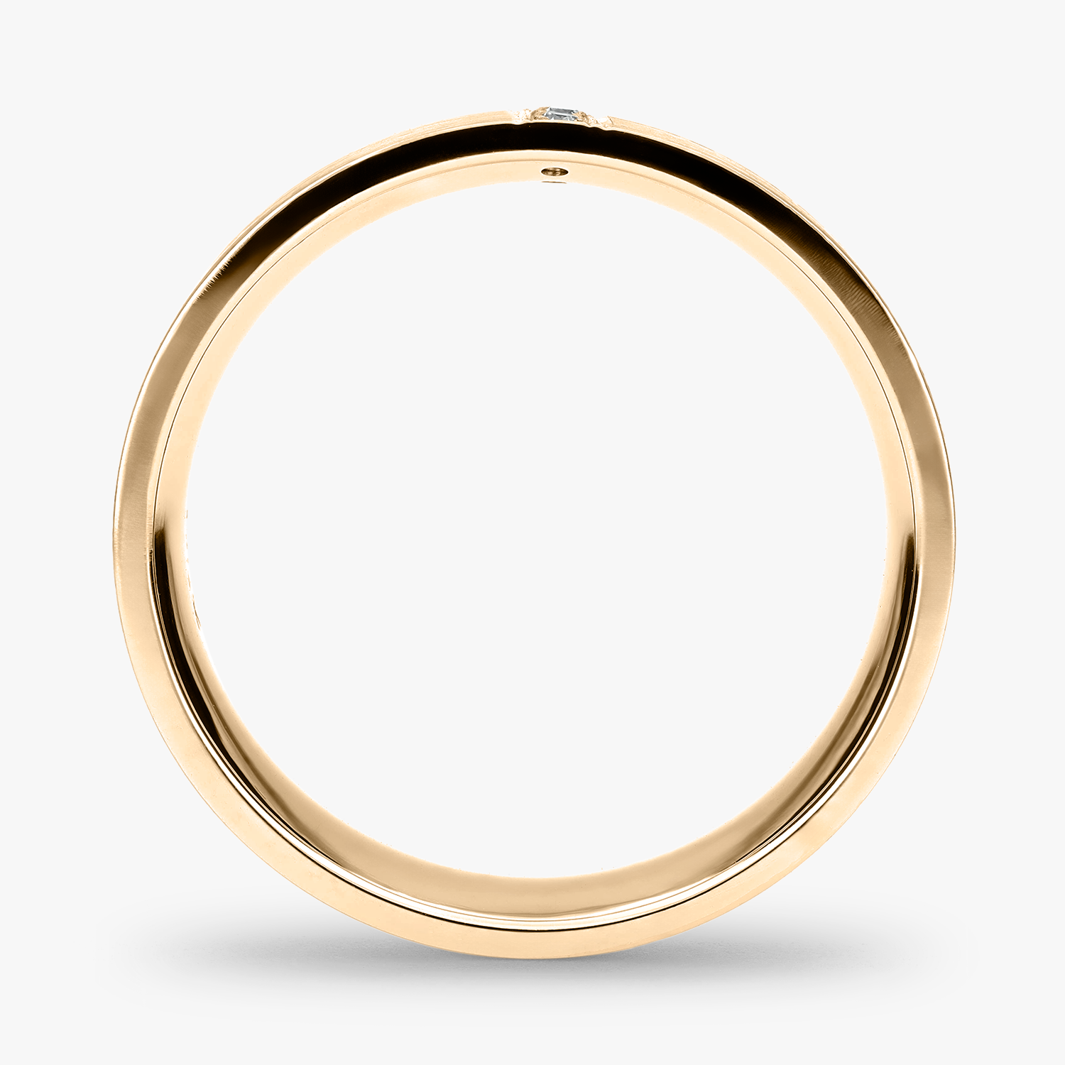 Argolla Acantilado Confort Rellena 6mm Brillante con incrustaciones, oro amarillo