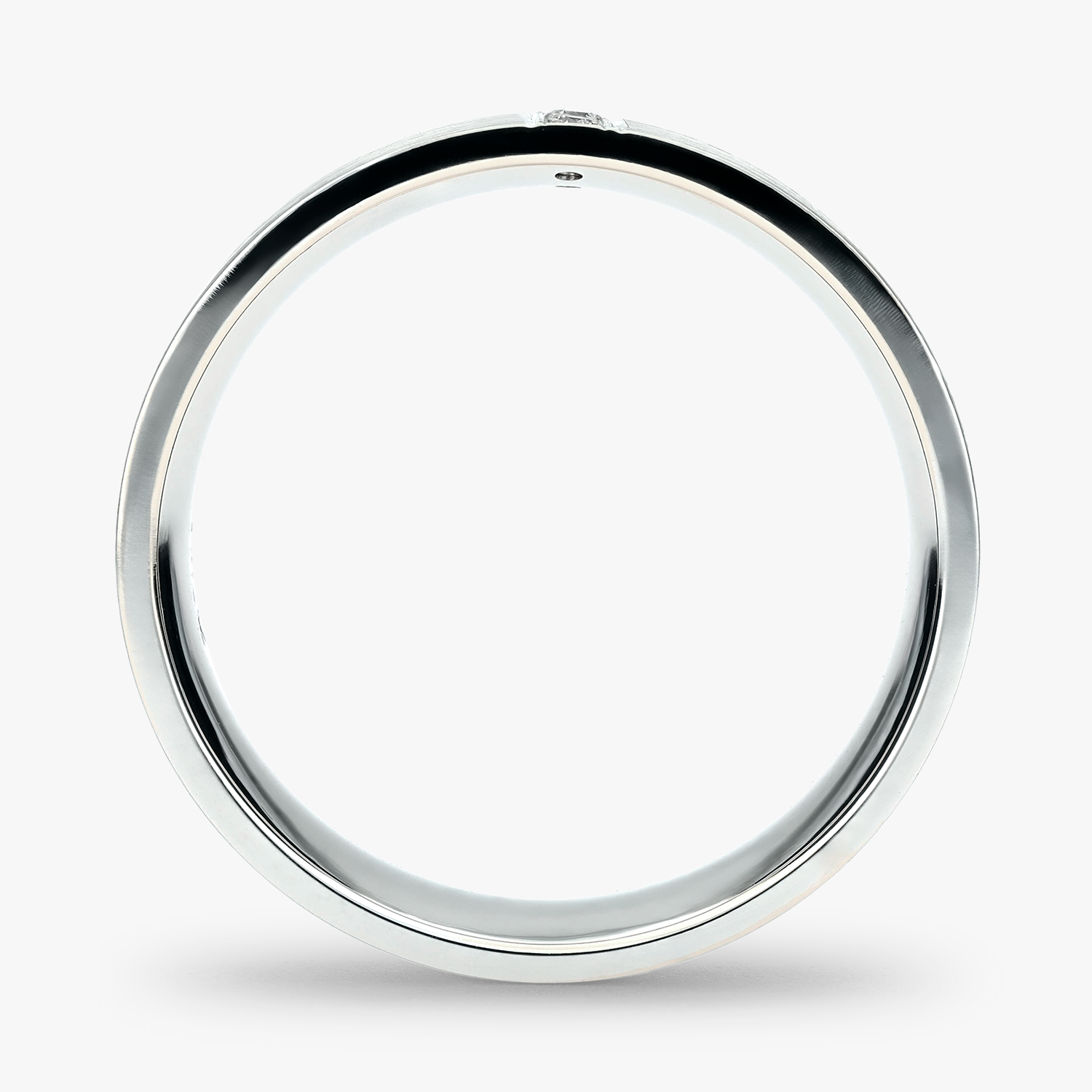 Argolla Acantilado Confort Rellena 6mm Brillante con incrustaciones, oro blanco