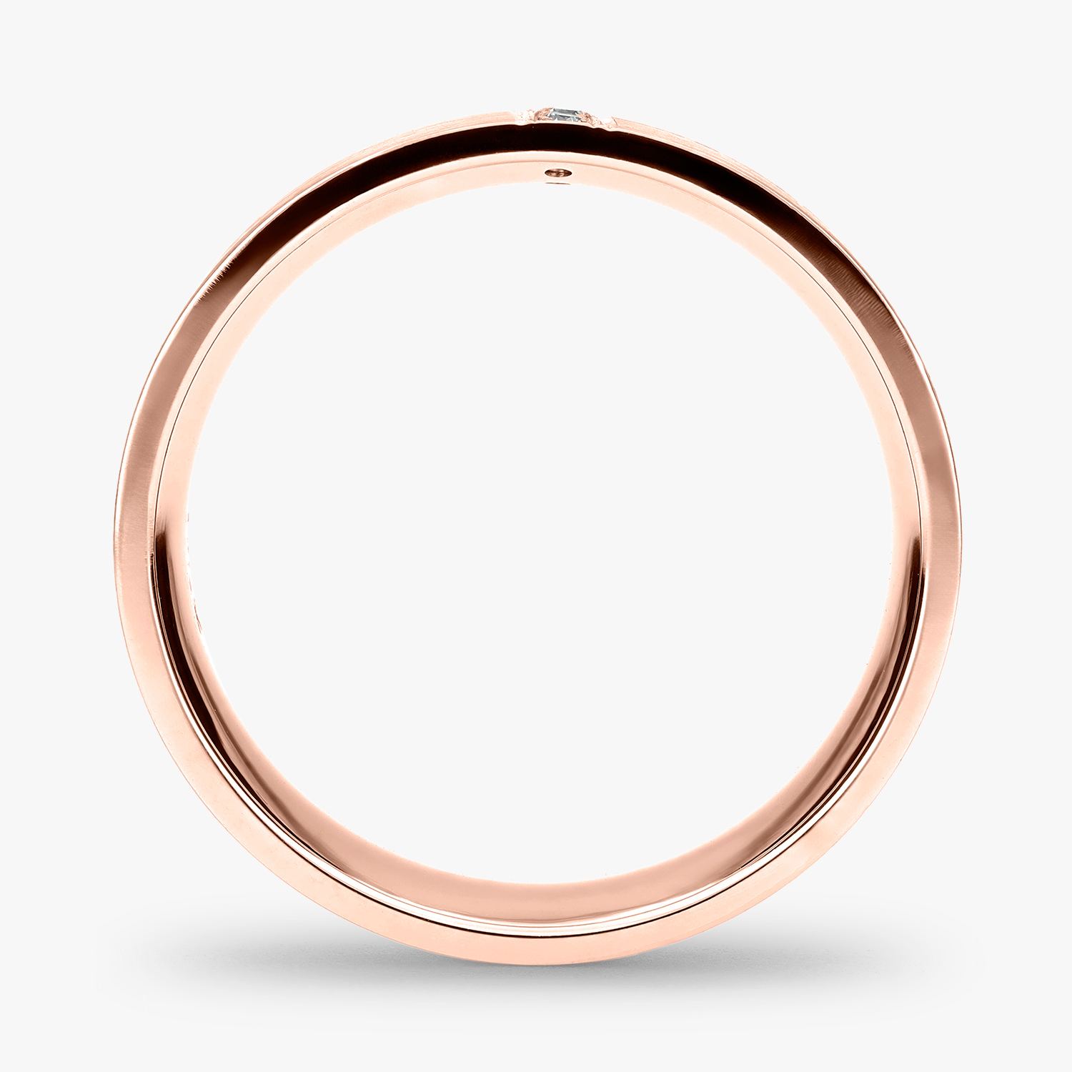 Argolla Acantilado Confort Rellena 6mm Brillante con incrustaciones, oro rosado