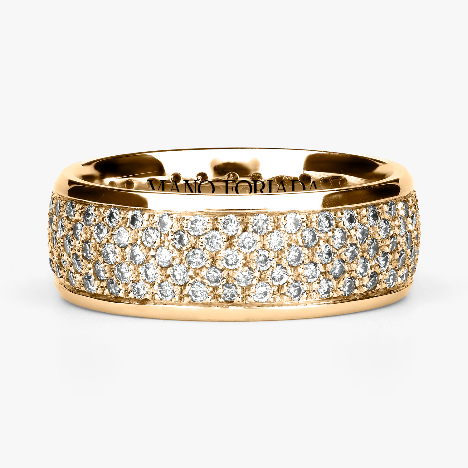 Argolla Cincel Confort Rellena 7mm Brillante con incrustaciones, oro amarillo