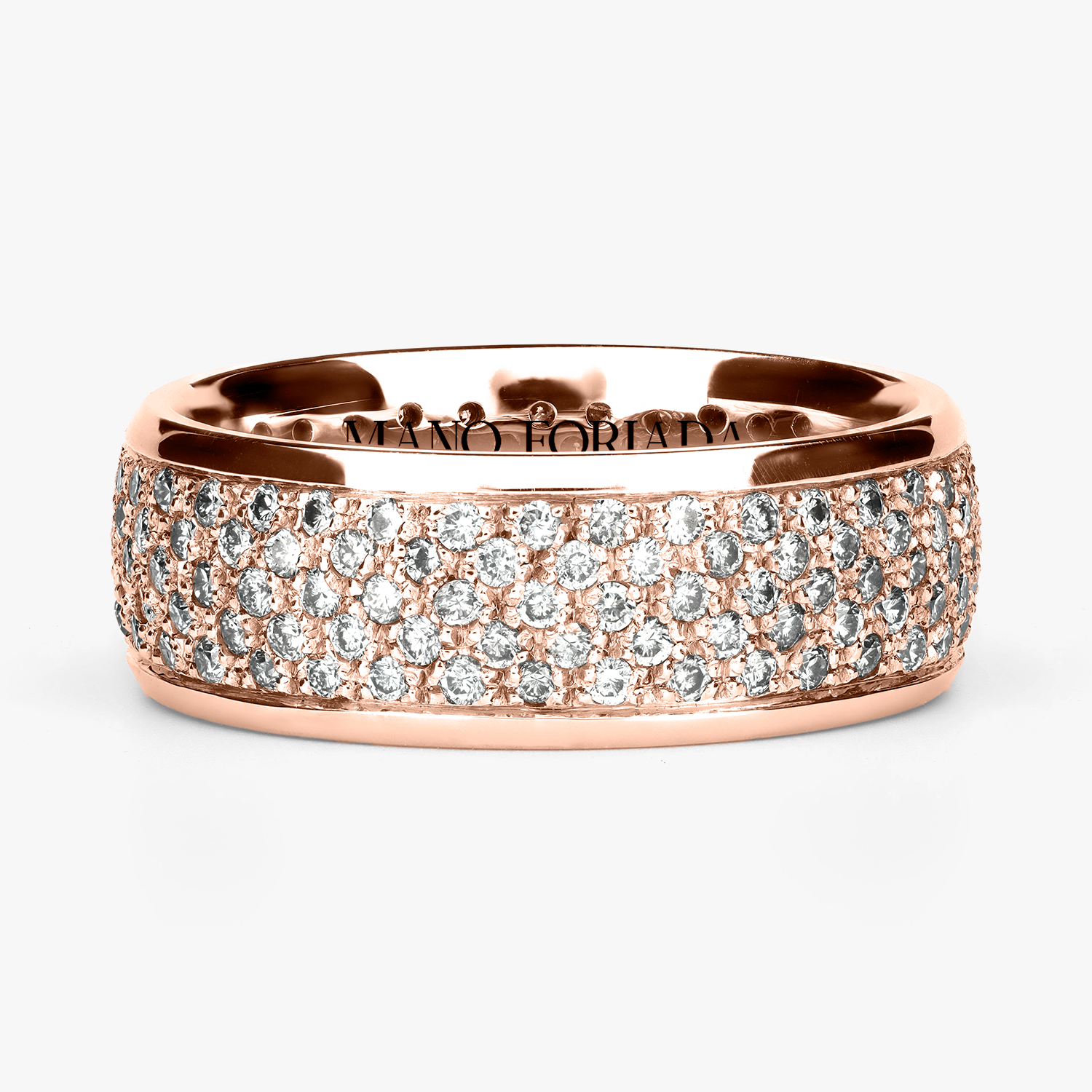 Argolla Cincel Confort Rellena 7mm Brillante con incrustaciones, oro rosado