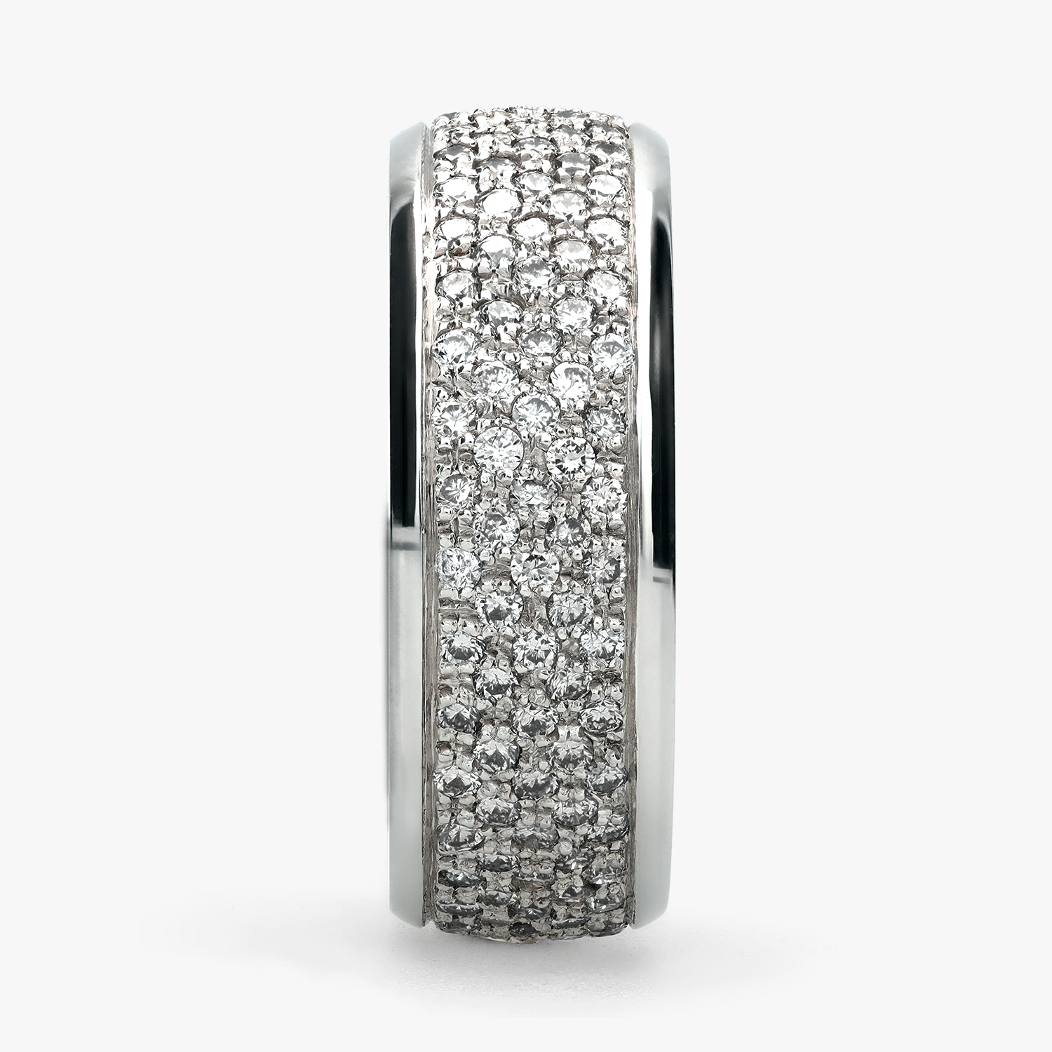 Argolla Cincel Confort Rellena 7mm Brillante con incrustaciones, oro blanco
