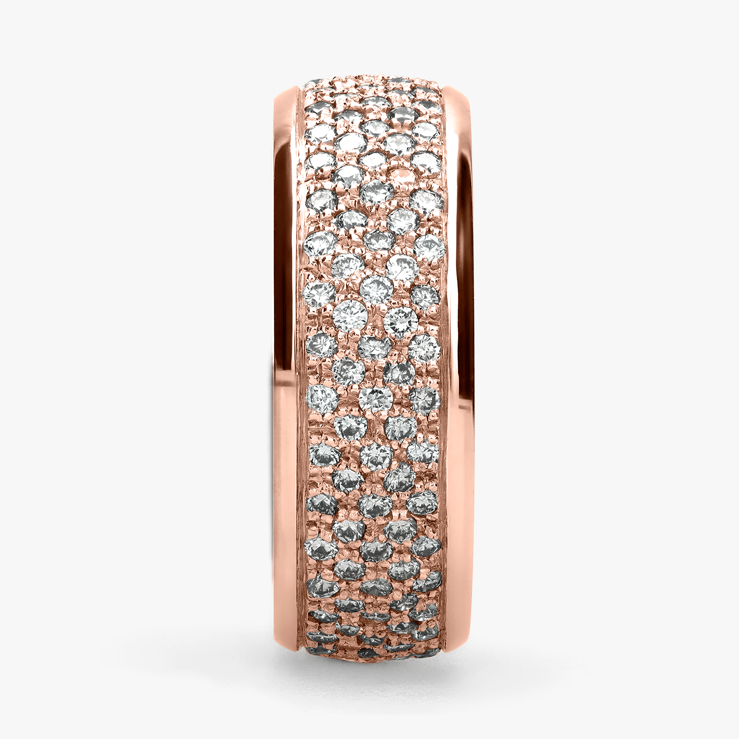 Argolla Cincel Confort Rellena 7mm Brillante con incrustaciones, oro rosado