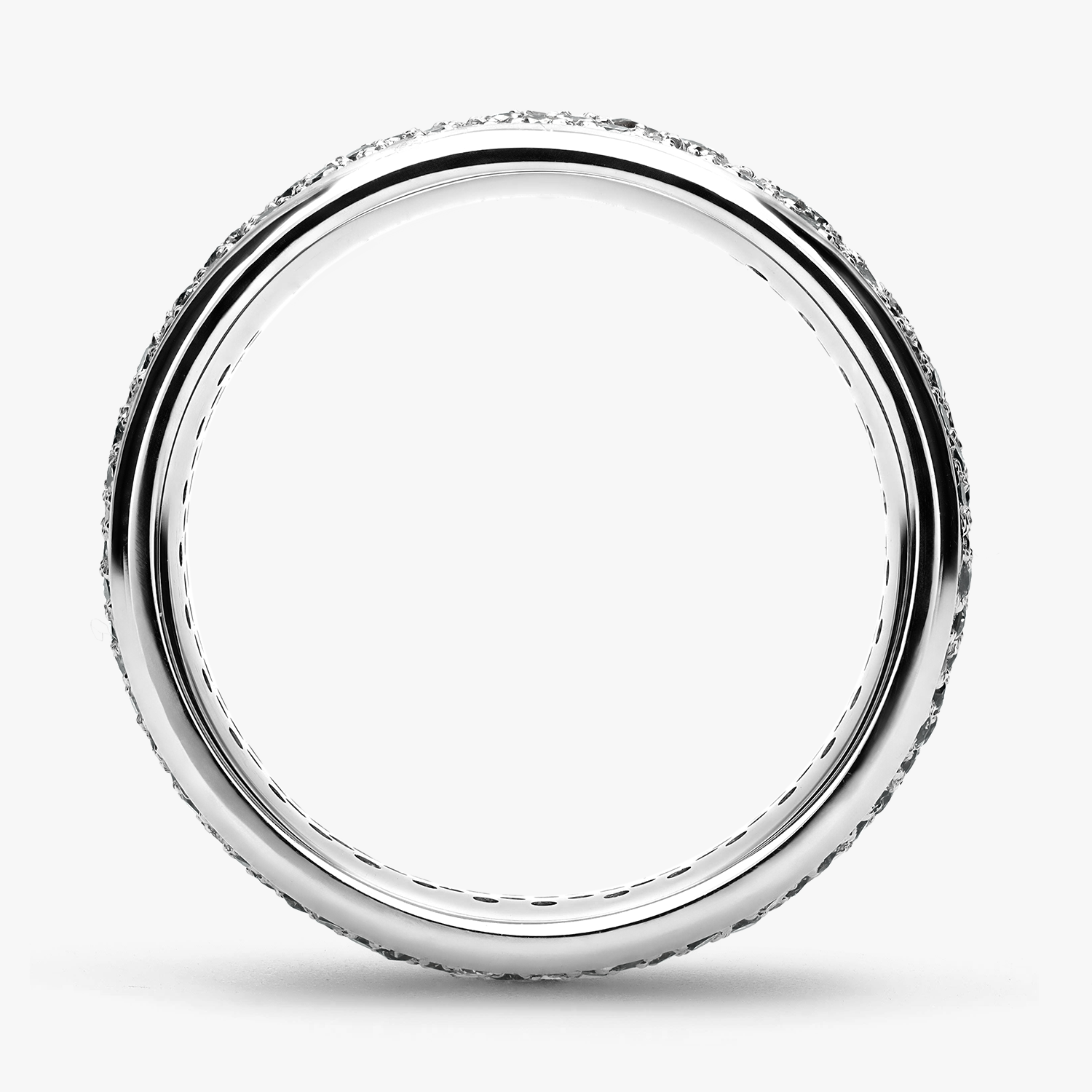 Argolla Cincel Confort Rellena 7mm Brillante con incrustaciones, oro blanco