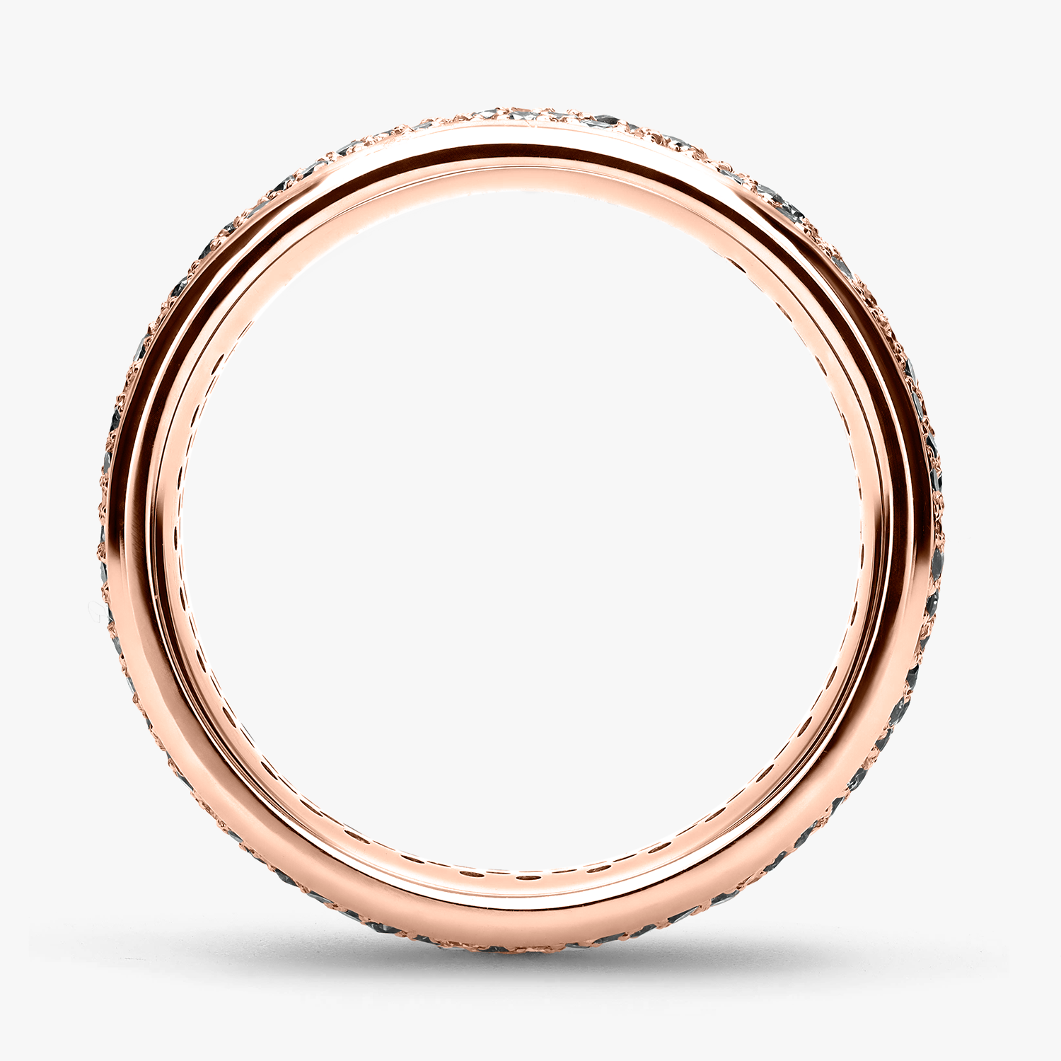 Argolla Cincel Confort Rellena 7mm Brillante con incrustaciones, oro rosado