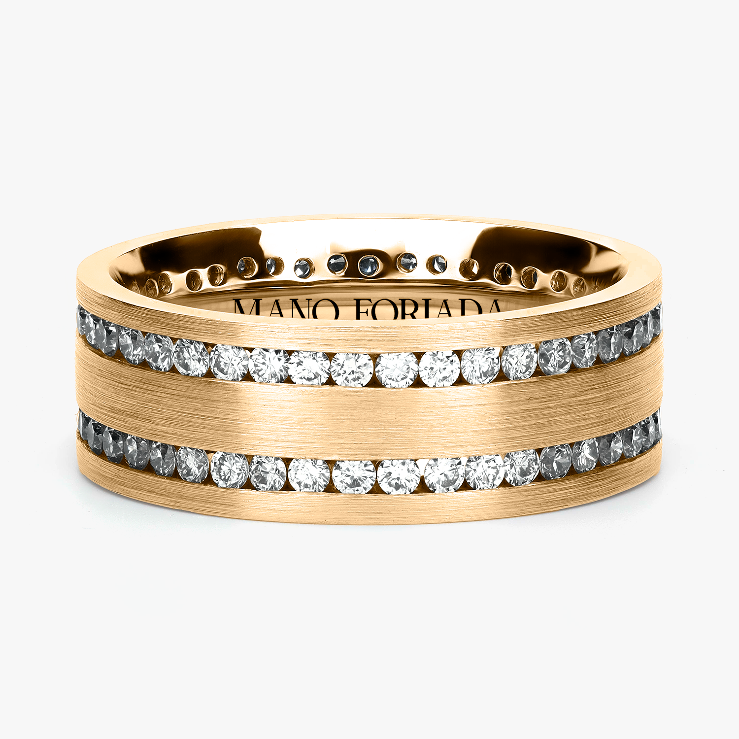 Argolla Yunque Confort Rellena 7mm Brillante con incrustaciones, oro amarillo