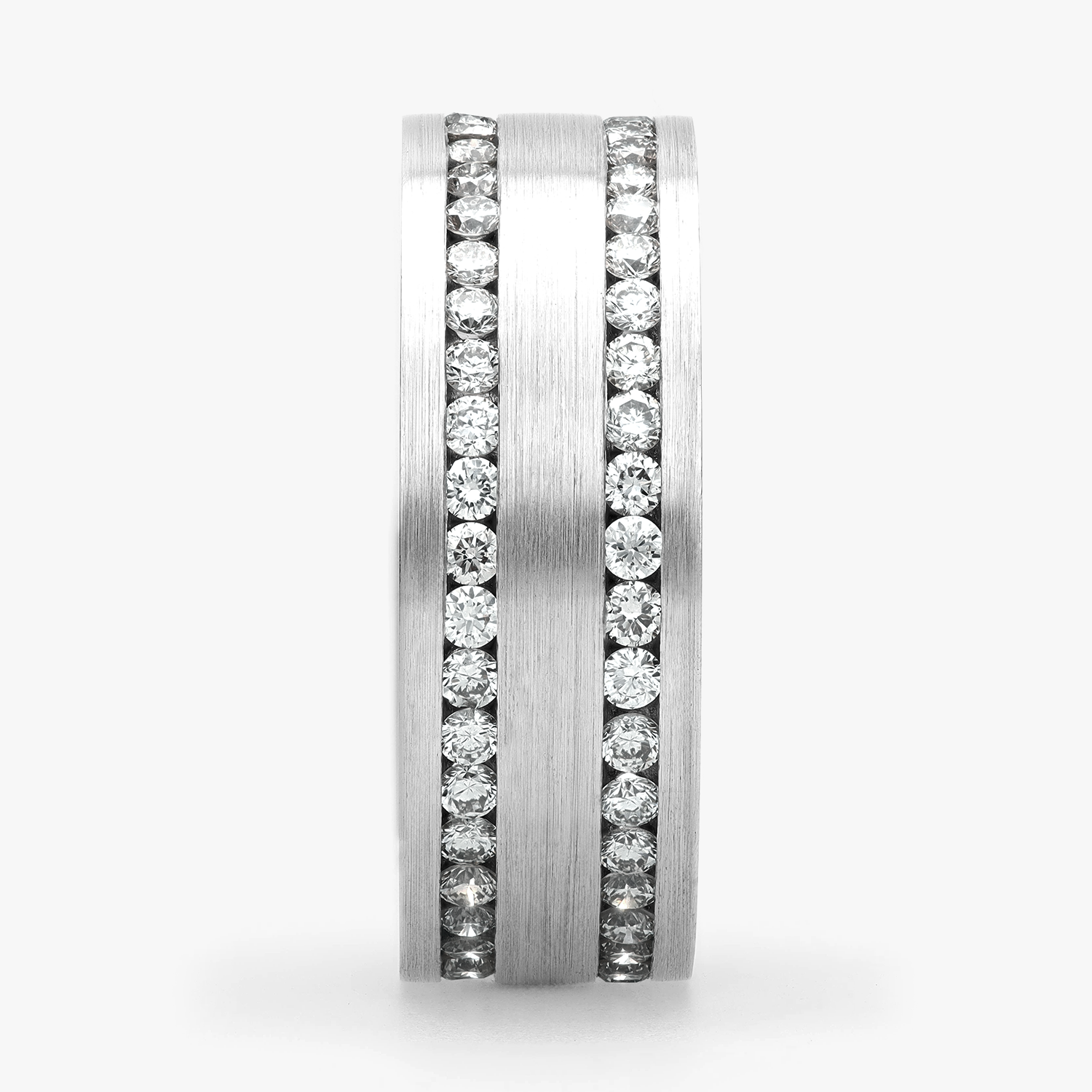Argolla Yunque Confort Rellena 7mm Brillante con incrustaciones, oro blanco