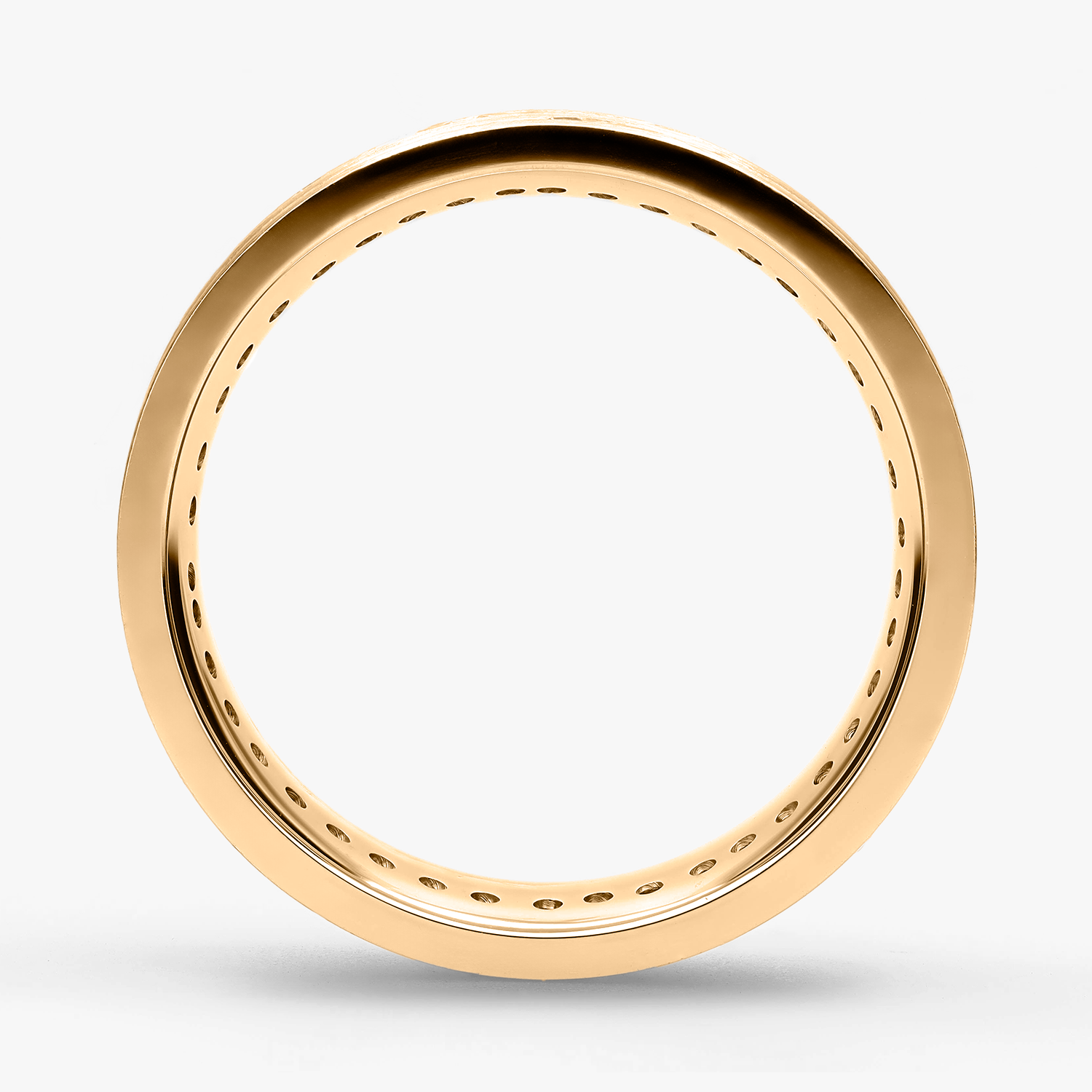 Argolla Yunque Confort Rellena 7mm Brillante con incrustaciones, oro amarillo