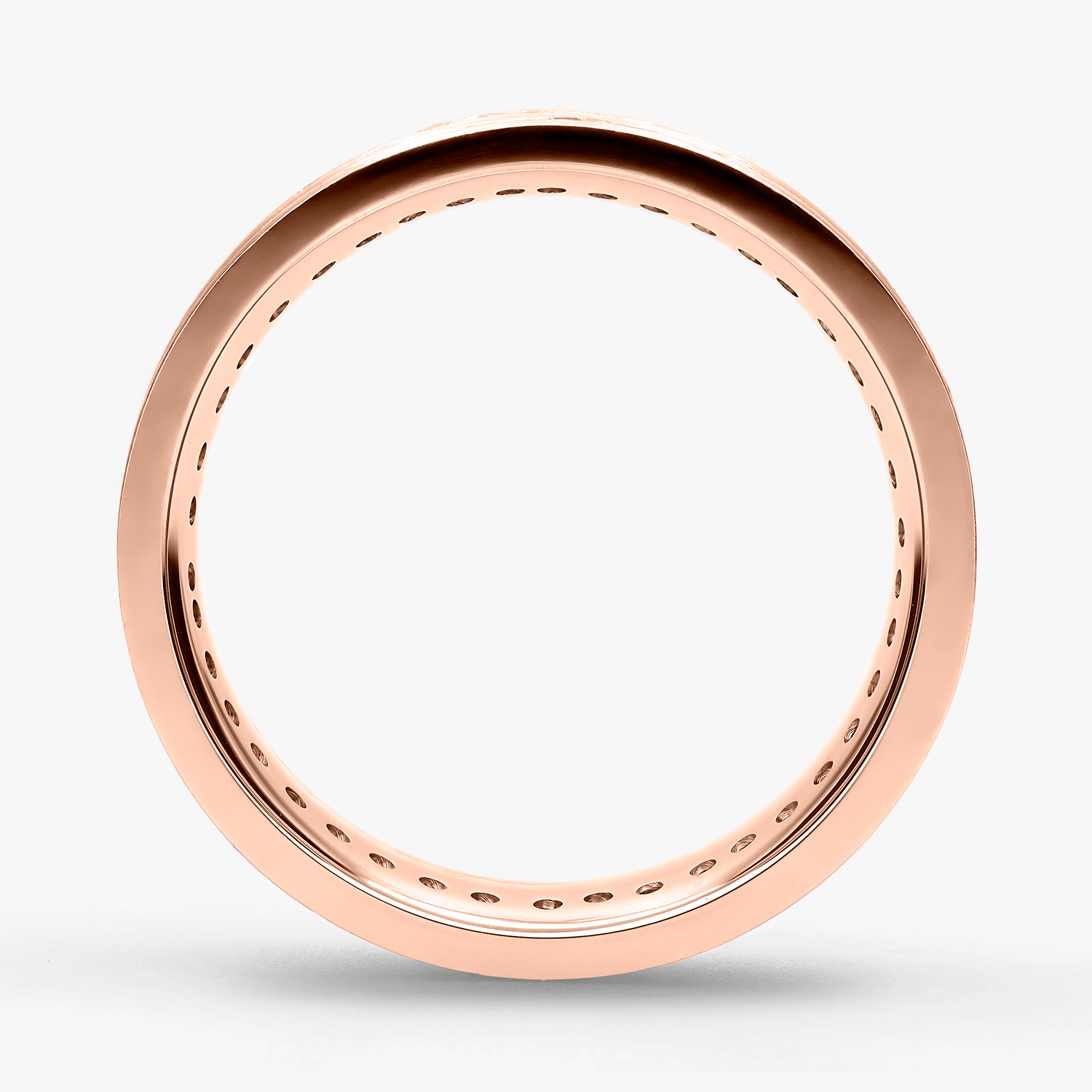 Argolla Yunque Confort Rellena 7mm Brillante con incrustaciones, oro rosado