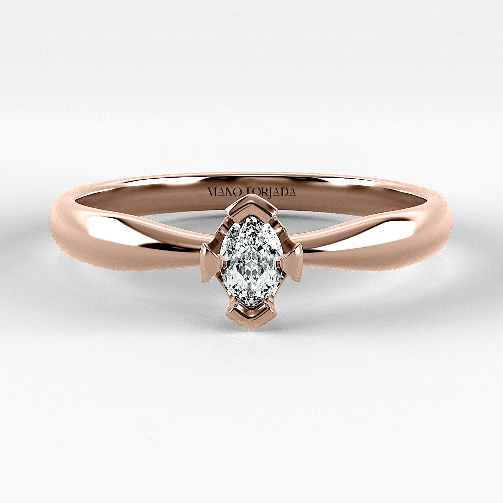 Promesa Impulso corte marquesa en oro rosa, vista frontal