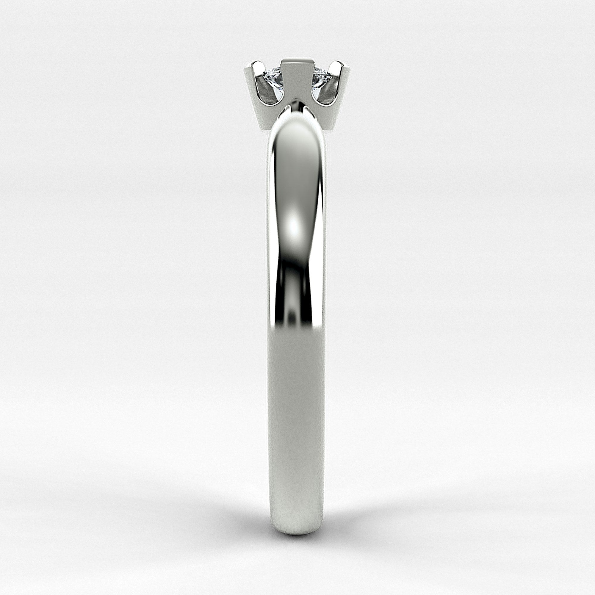 Promesa Impulso corte oval en oro blanco, vista de perfil