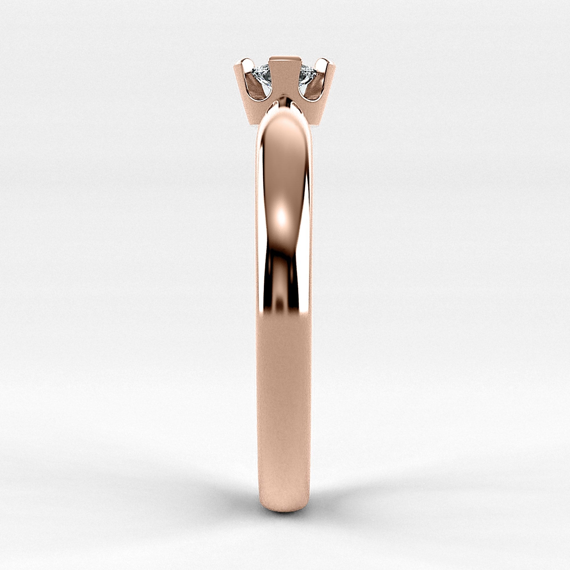 Promesa Impulso corte oval en oro rosa, vista de perfil