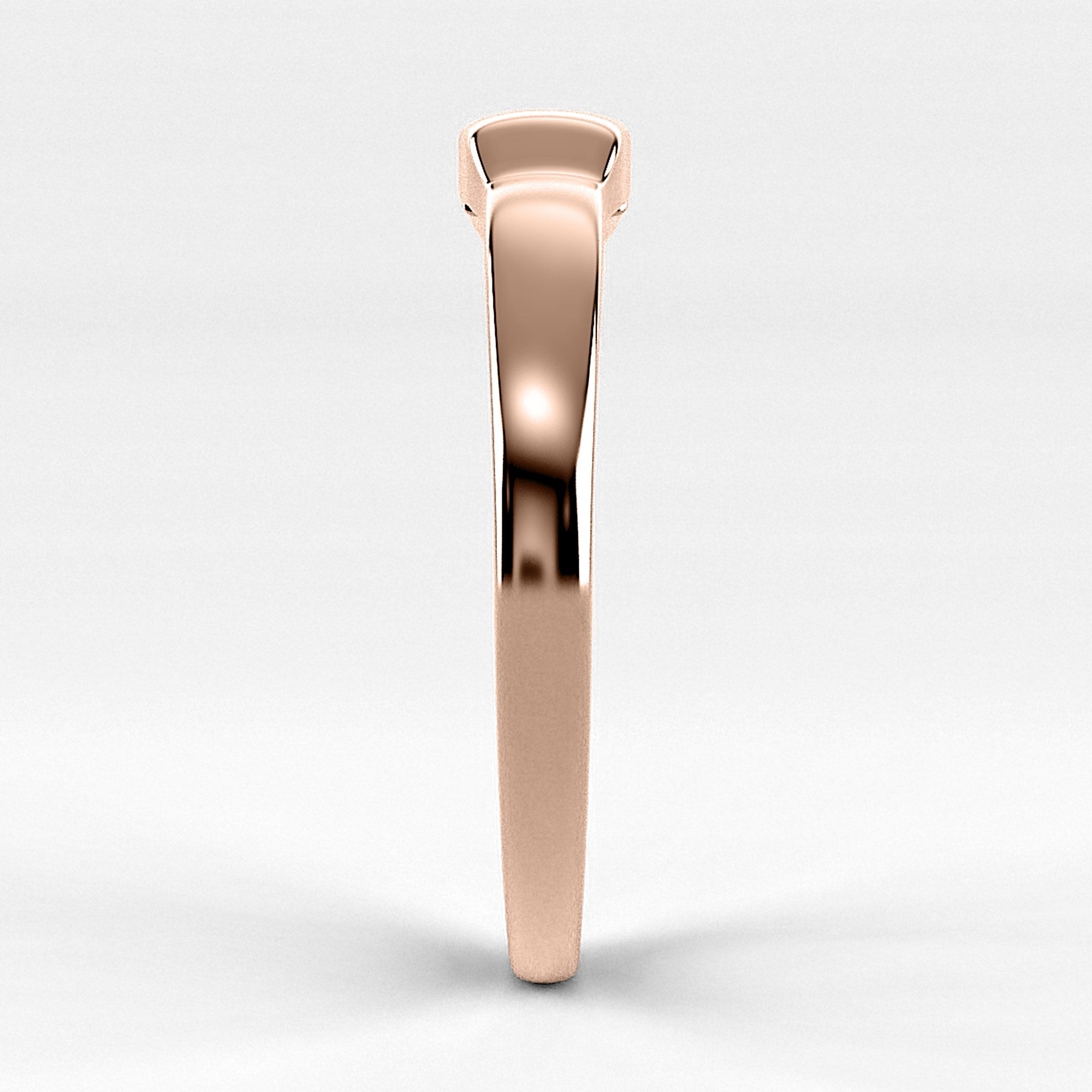 Promesa Sólido corte marquesa en oro rosa, vista de perfil