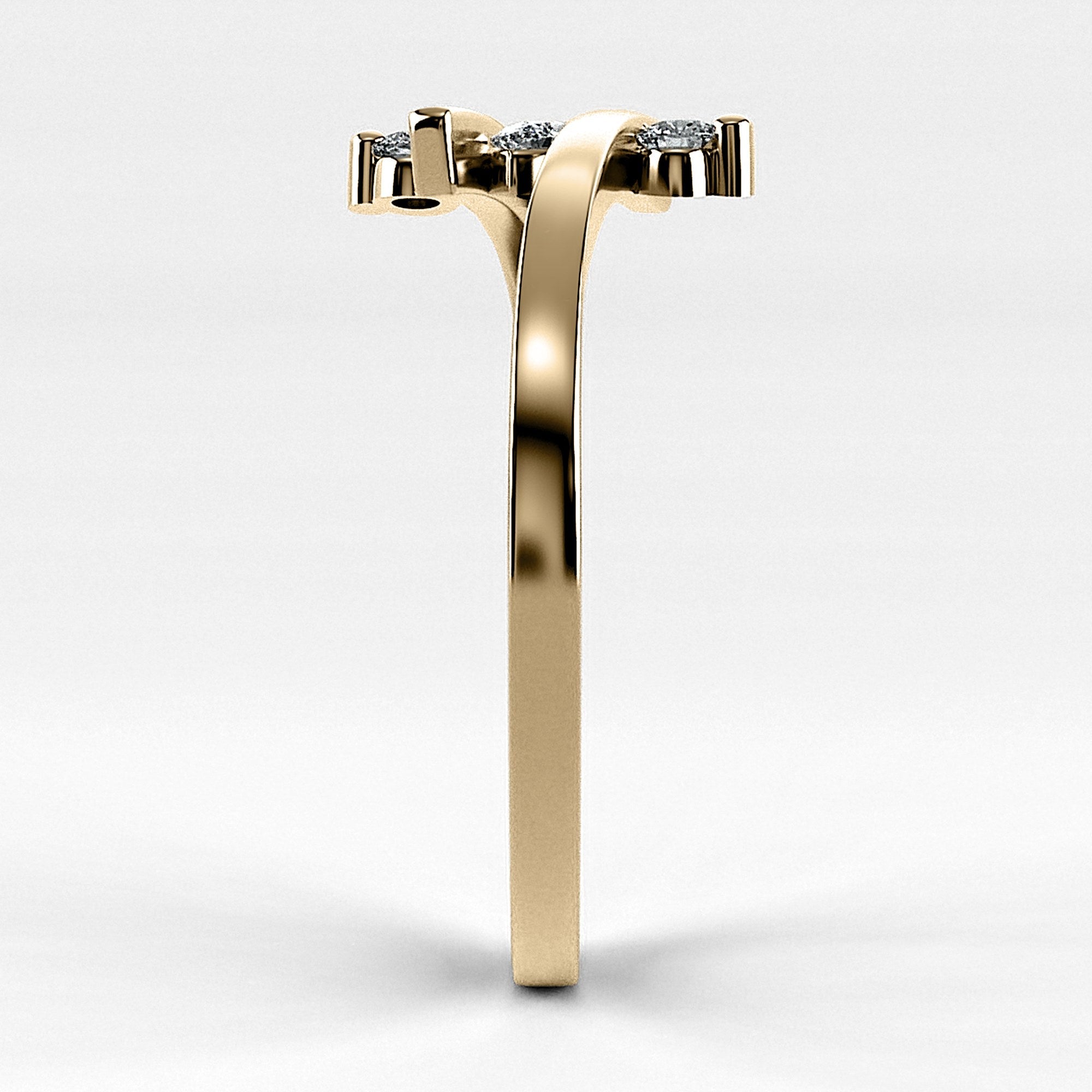 Promesa Eterno corte marquesa en oro amarillo, vista de perfil