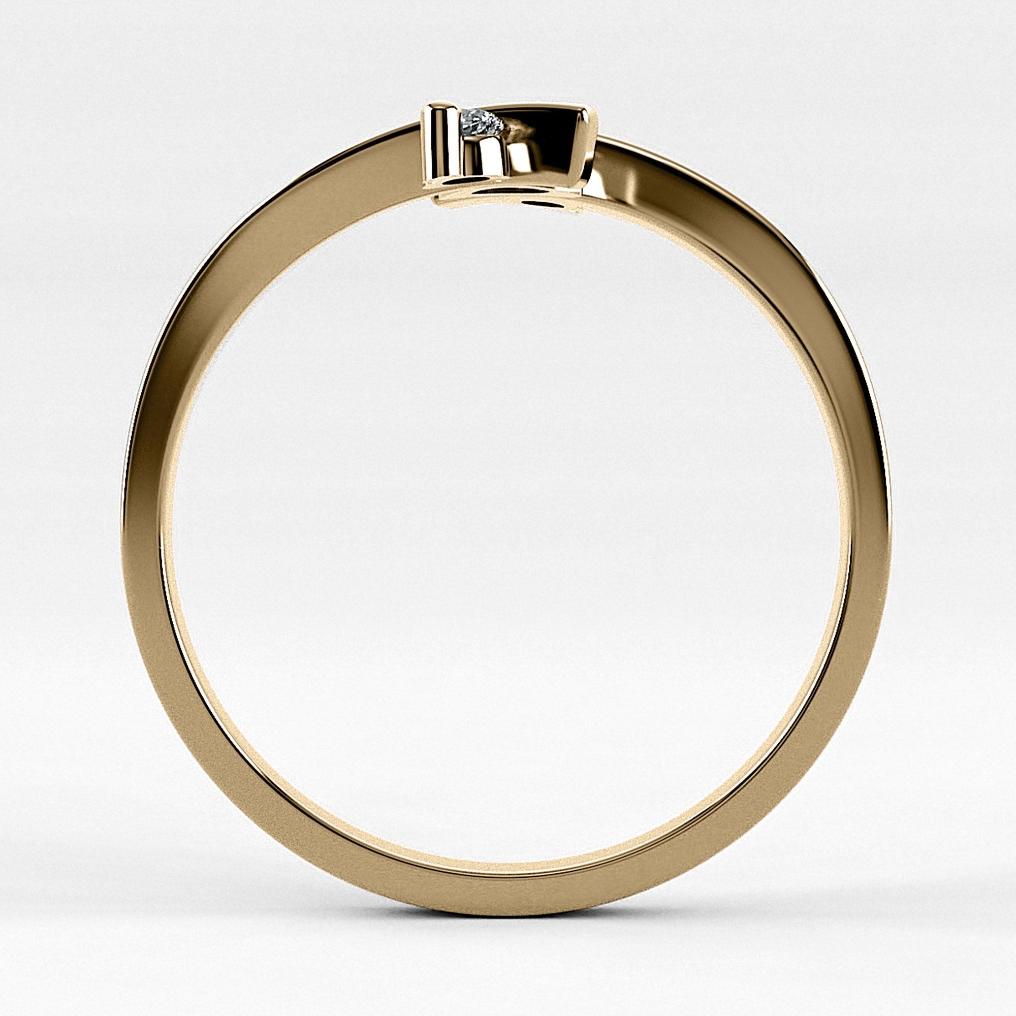 Promesa Eterno corte marquesa en oro amarillo, vista de canto