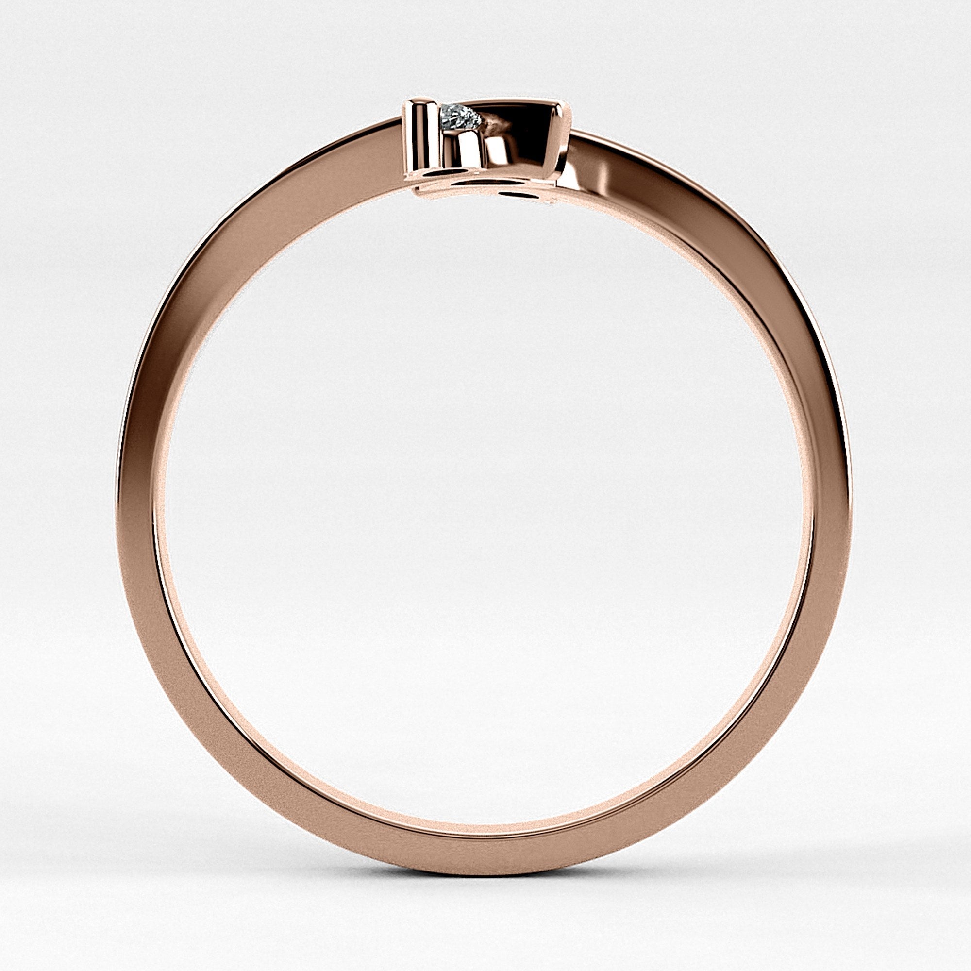 Promesa Eterno corte marquesa en oro rosa, vista de canto