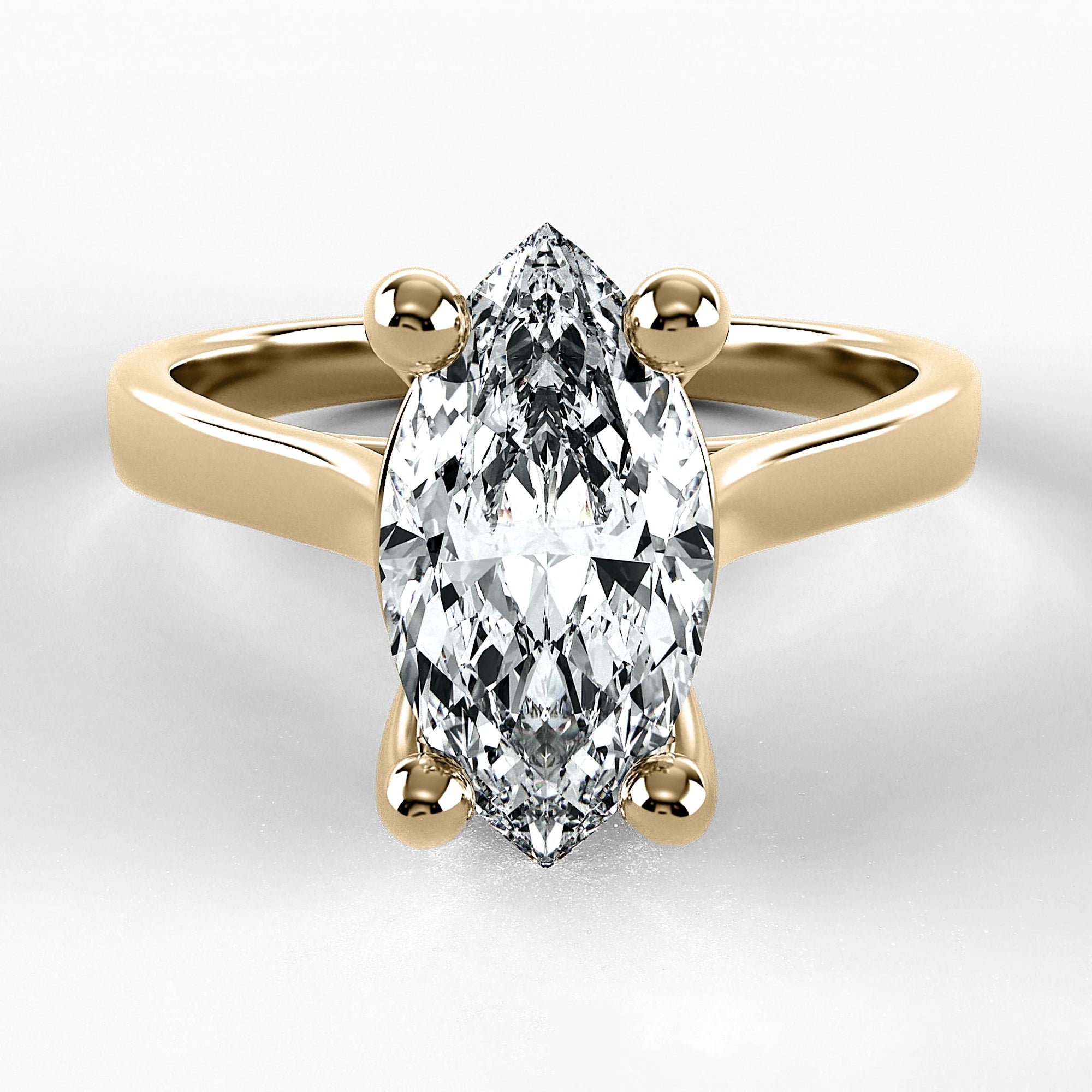 Anillo de Compromiso Origen - Marquesa en oro amarillo - vista 1