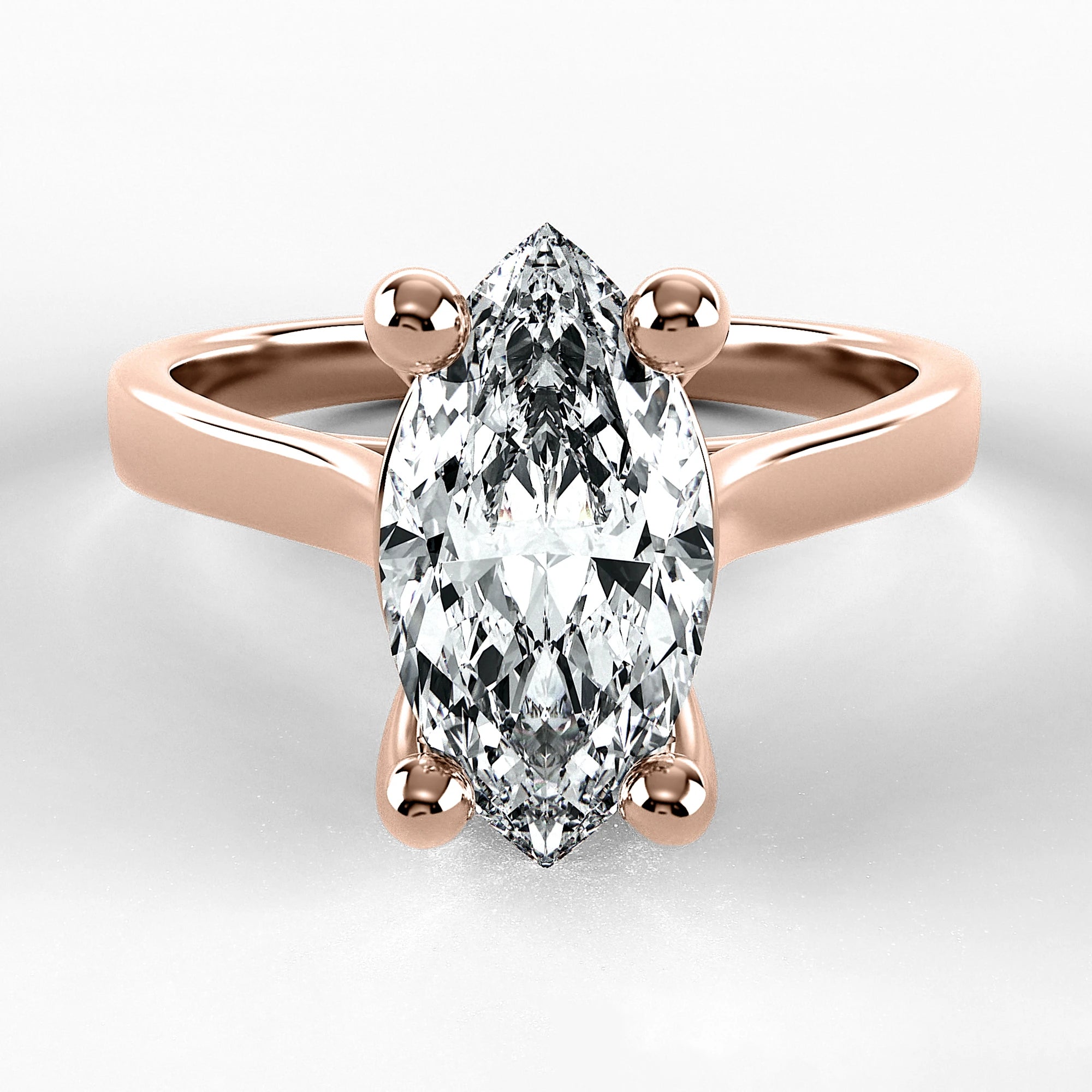 Anillo de Compromiso Origen - Marquesa en oro rosa - vista 1