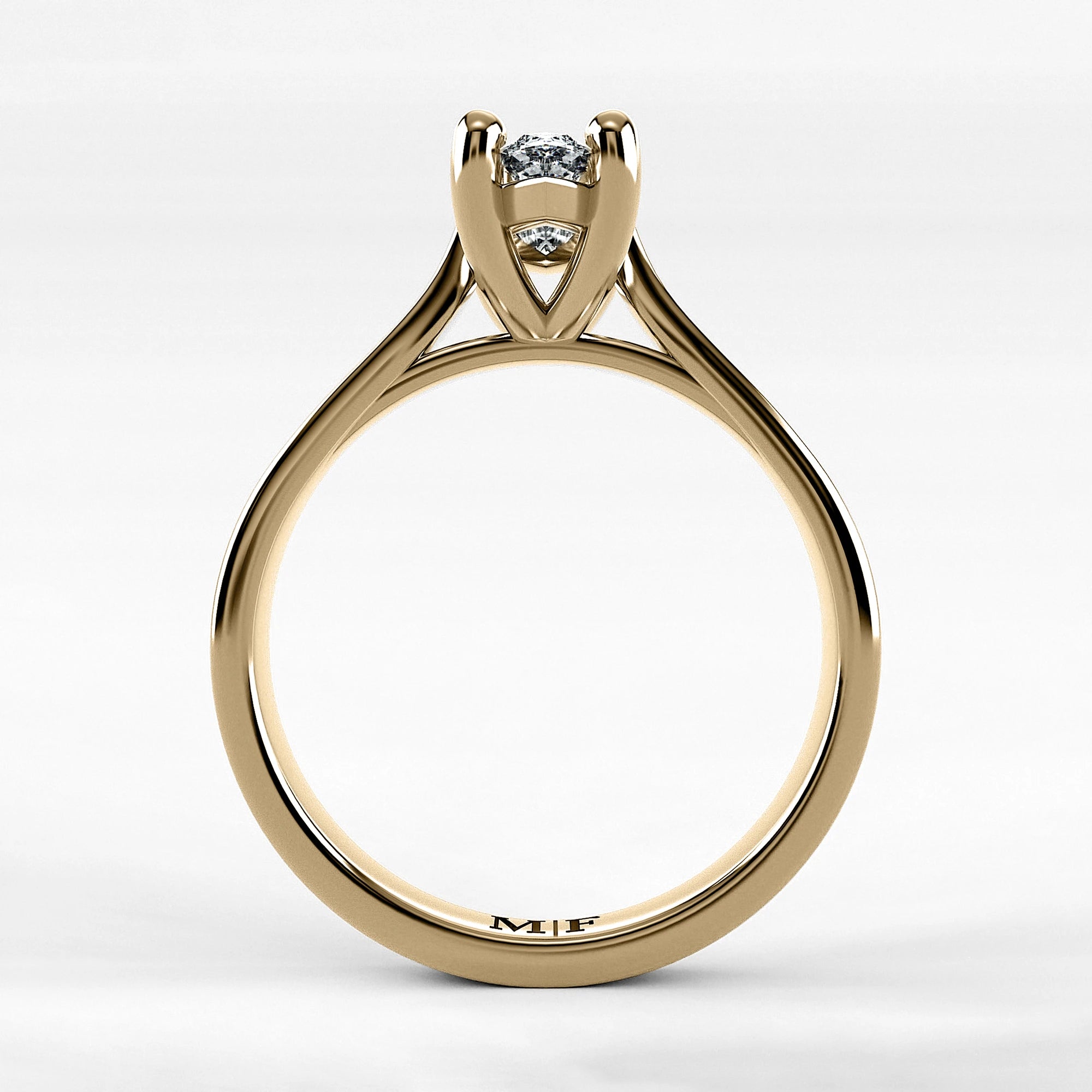 Anillo de Compromiso Origen - Marquesa en oro amarillo - vista 3