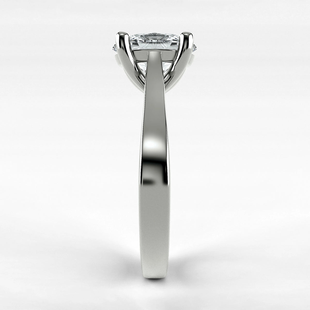 Anillo de Compromiso Origen - Oval en oro blanco - vista 2