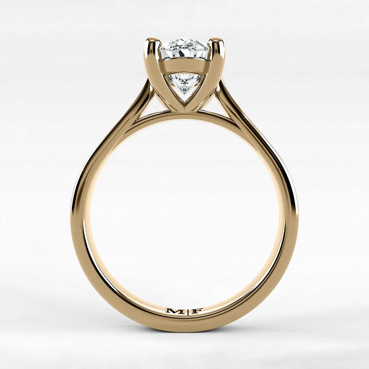 Anillo de Compromiso Origen - Oval en oro amarillo - vista 3