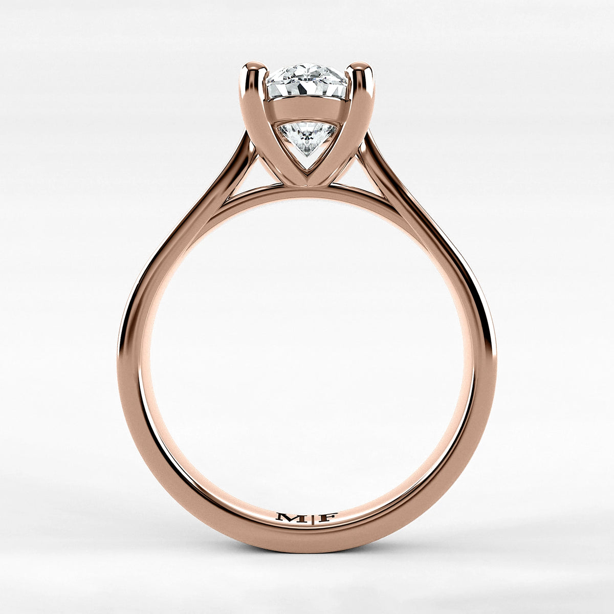 Anillo de Compromiso Origen - Oval en oro rosa - vista 3