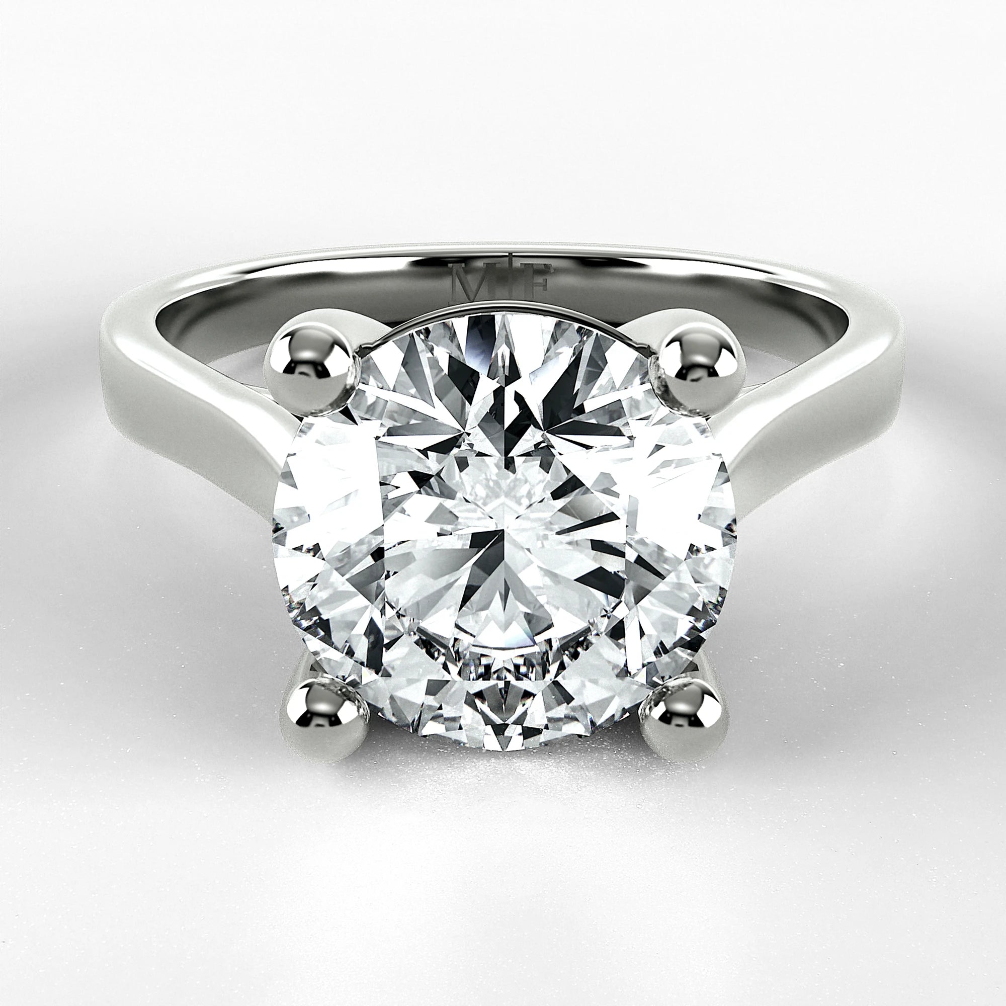 Anillo de Compromiso Origen - Redondo en oro blanco - vista 1