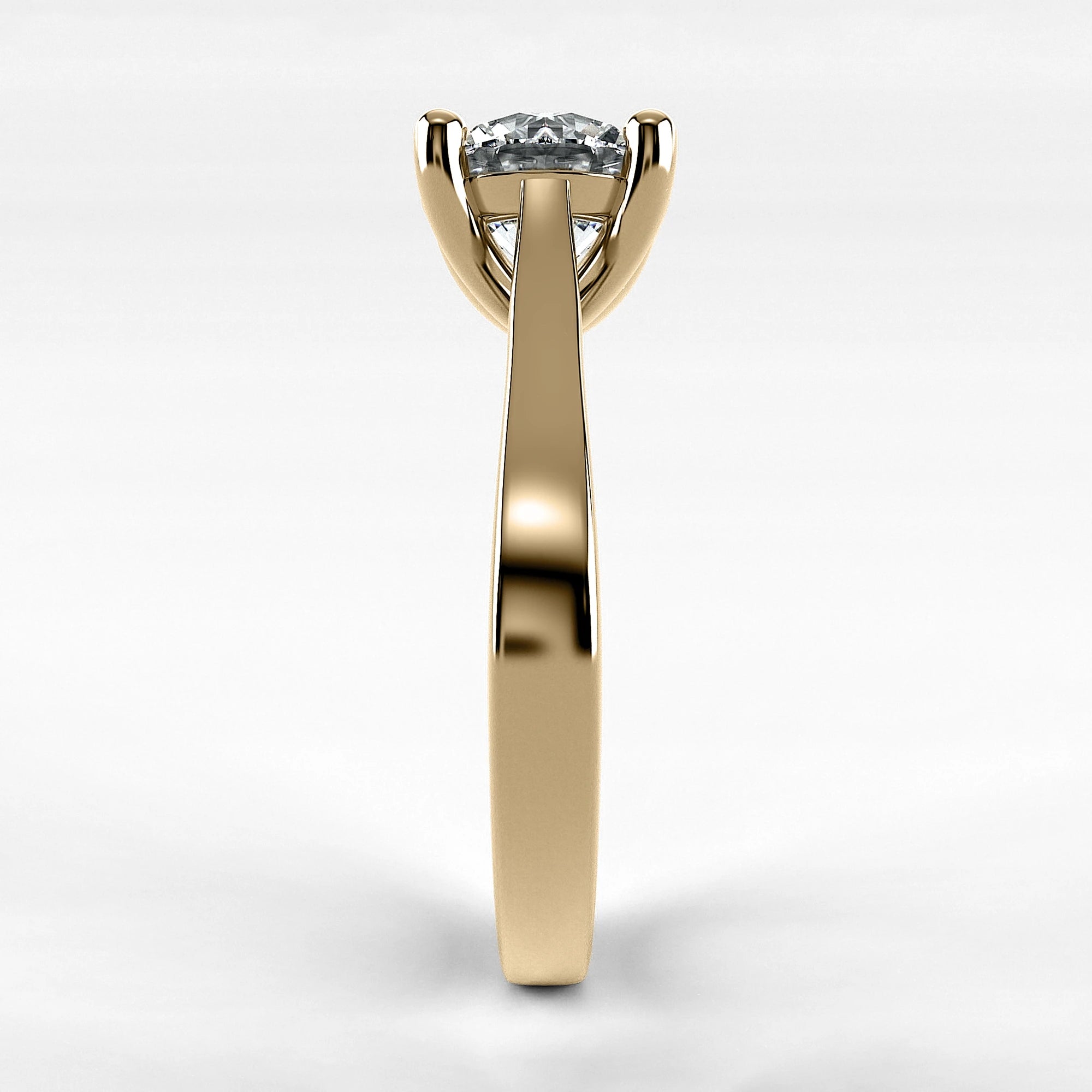 Anillo de Compromiso Origen - Redondo en oro amarillo - vista 2