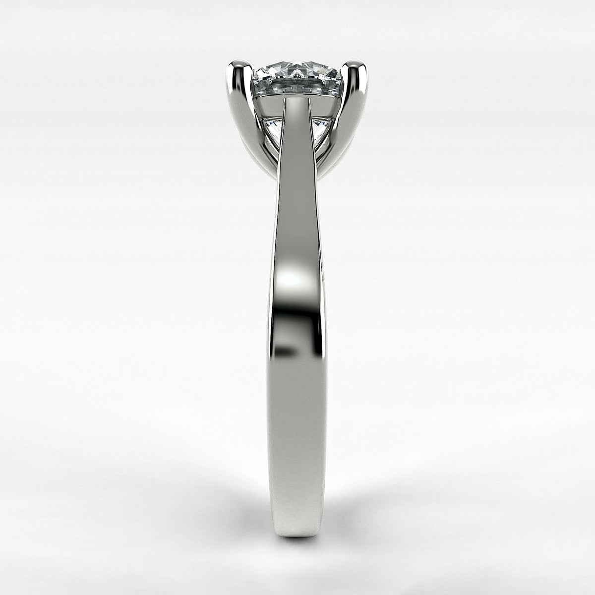 Anillo de Compromiso Origen - Redondo en oro blanco - vista 2