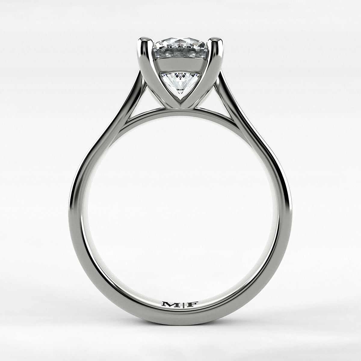 Anillo de Compromiso Origen - Redondo en oro blanco - vista 3