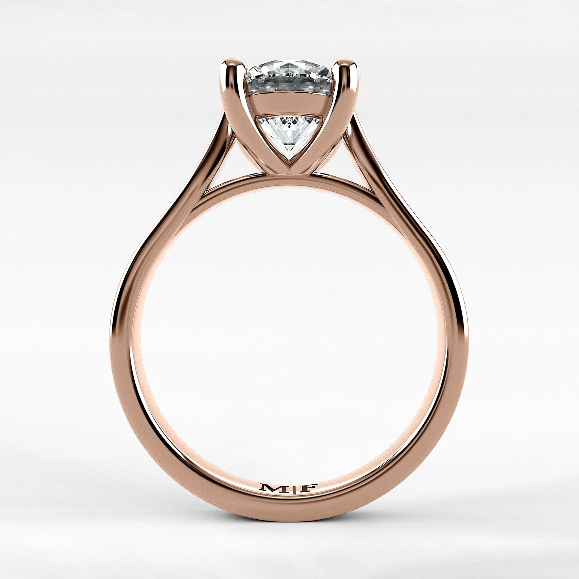 Anillo de Compromiso Origen - Redondo en oro rosa - vista 3