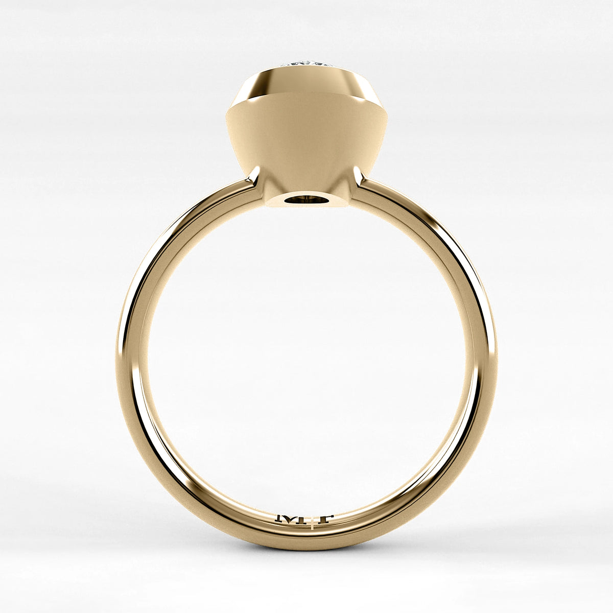 Anillo de Compromiso Núcleo - Oval en oro amarillo - vista 3
