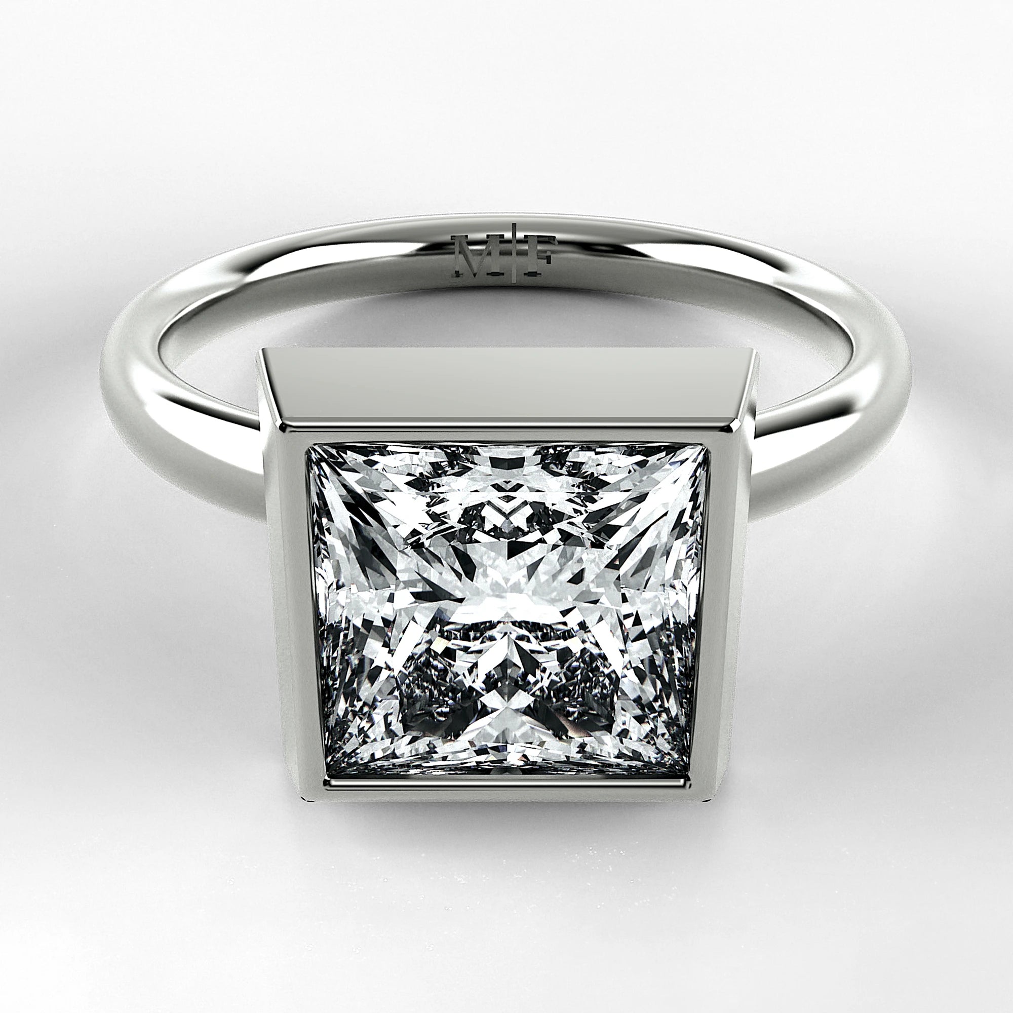 Anillo de Compromiso Núcleo - Princess en oro blanco - vista 1