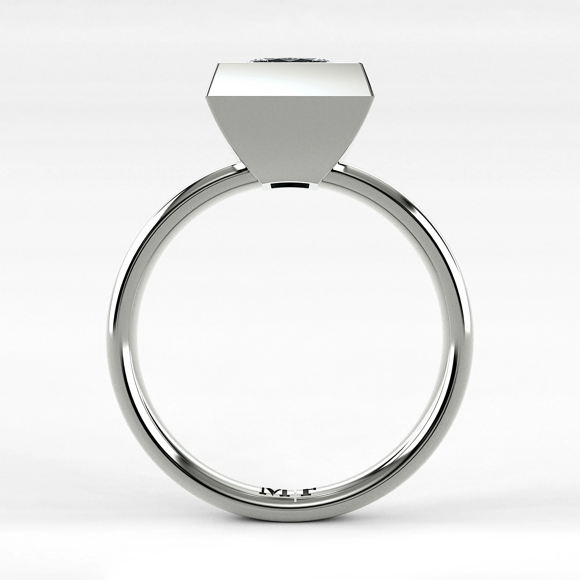 Anillo de Compromiso Núcleo - Princess en oro blanco - vista 3