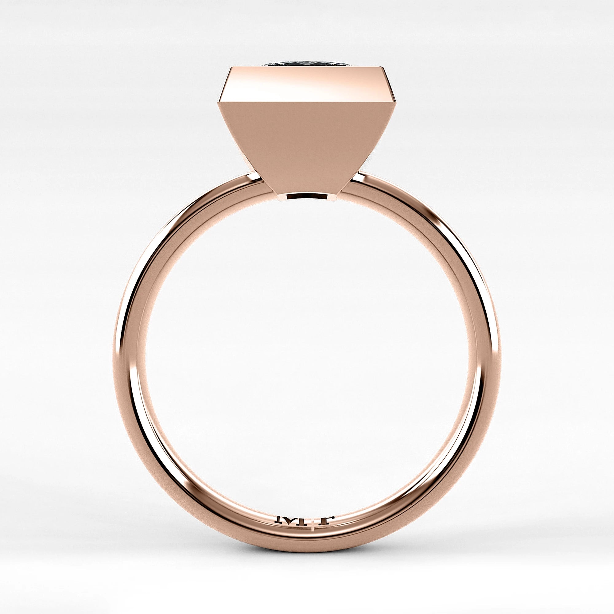 Anillo de Compromiso Núcleo - Princess en oro rosa - vista 3
