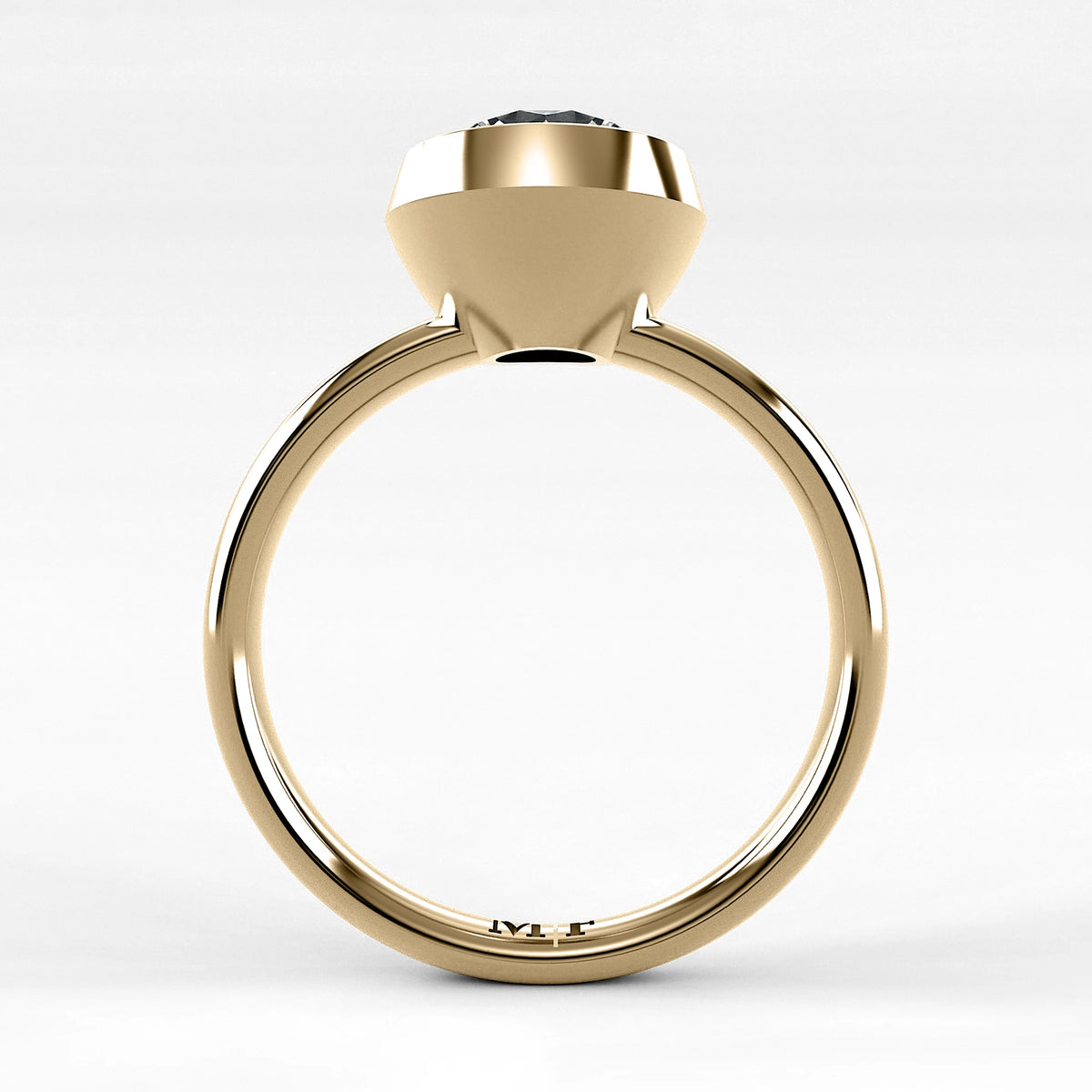 Anillo de Compromiso Núcleo - Redondo en oro amarillo - vista 3