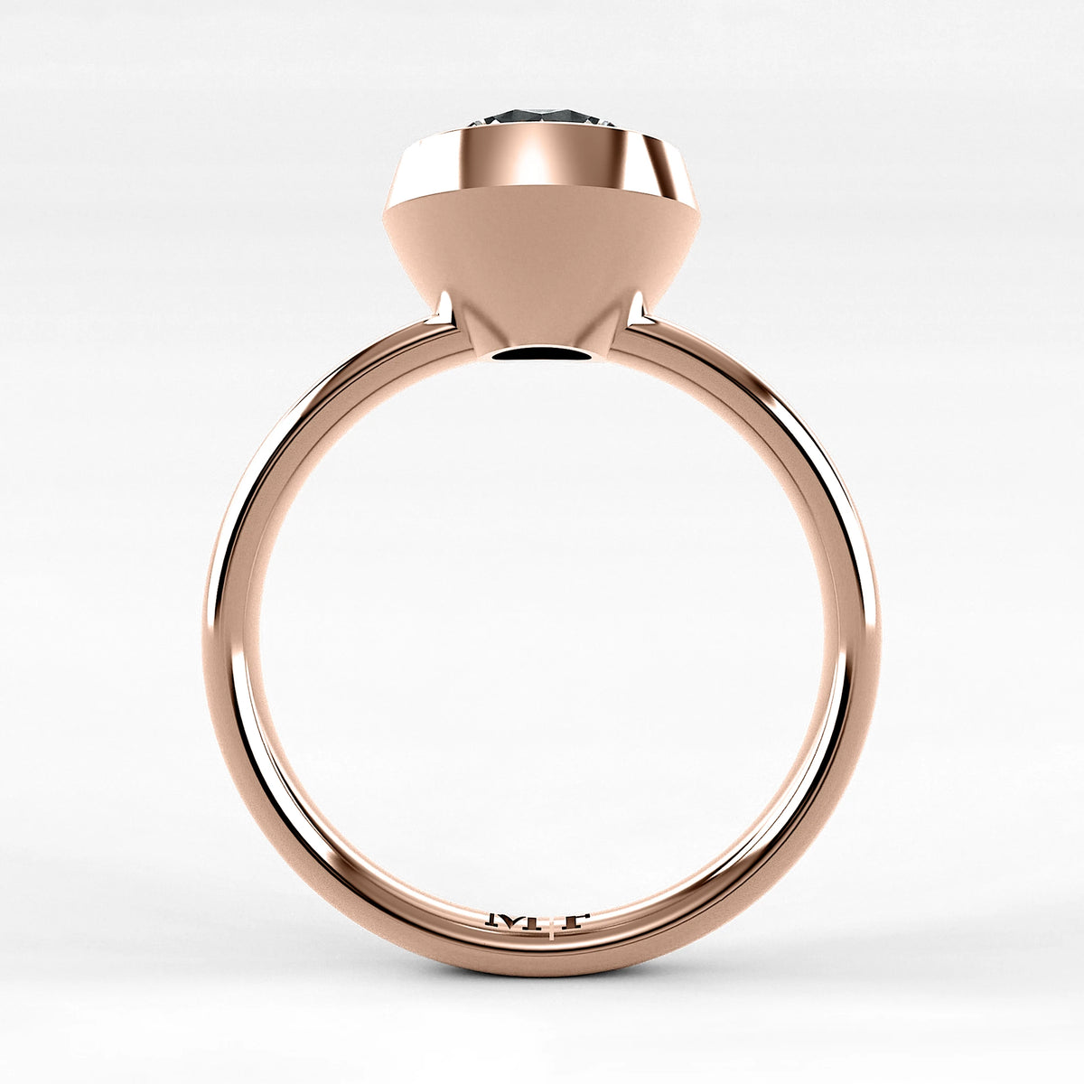 Anillo de Compromiso Núcleo - Redondo en oro rosa - vista 3