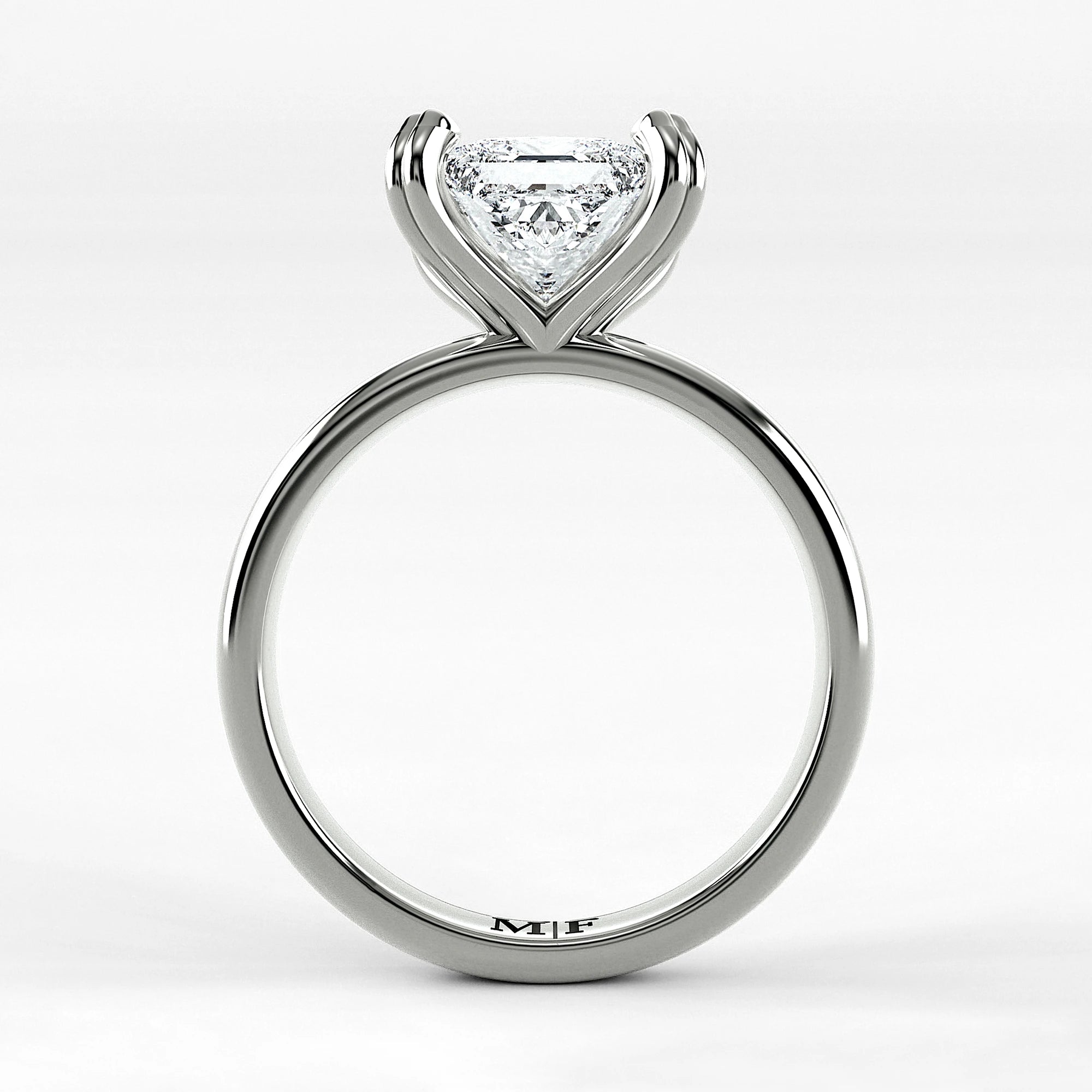Anillo de Compromiso Latido - Princess en oro blanco - vista 3