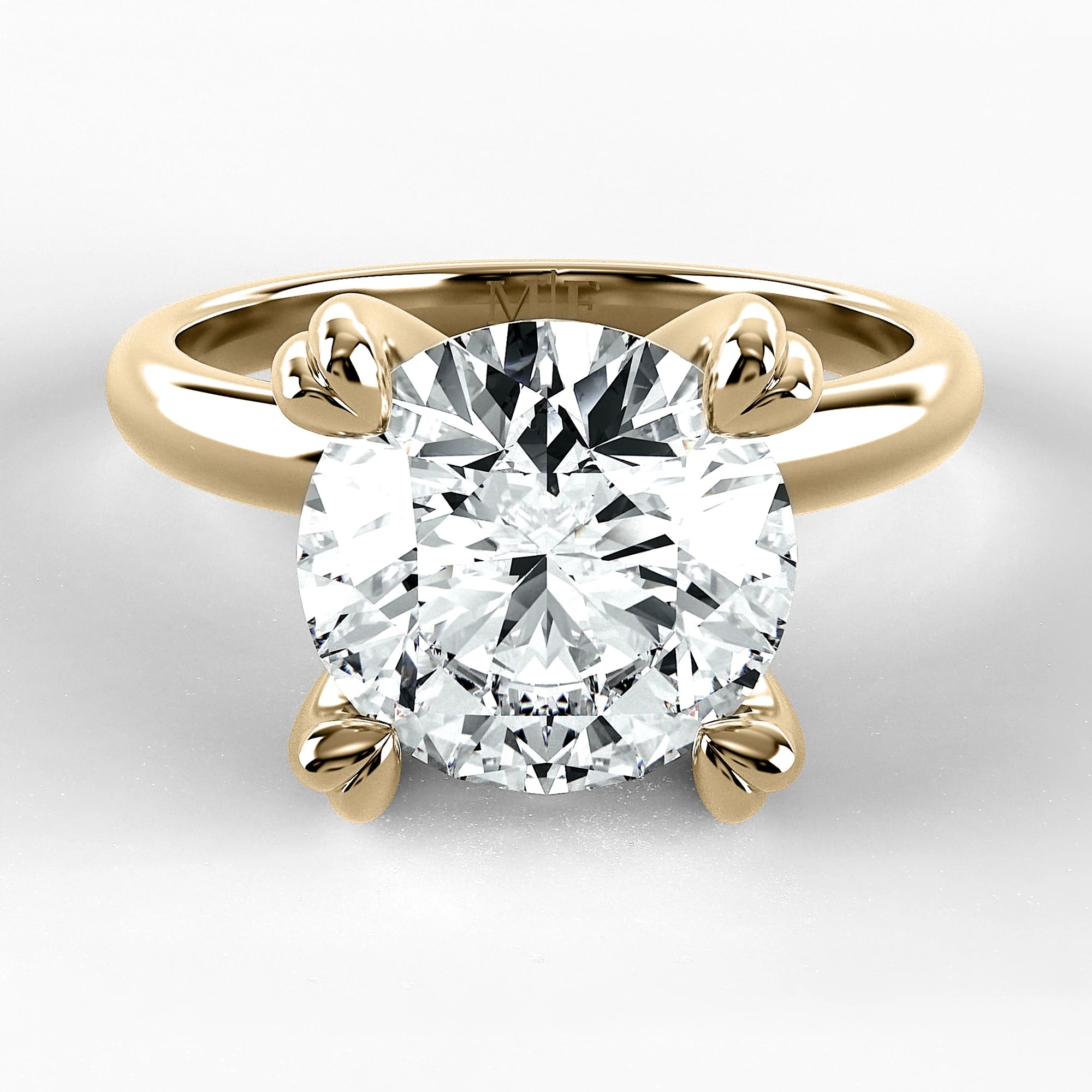 Anillo de Compromiso Latido - Redondo en oro amarillo - vista 1