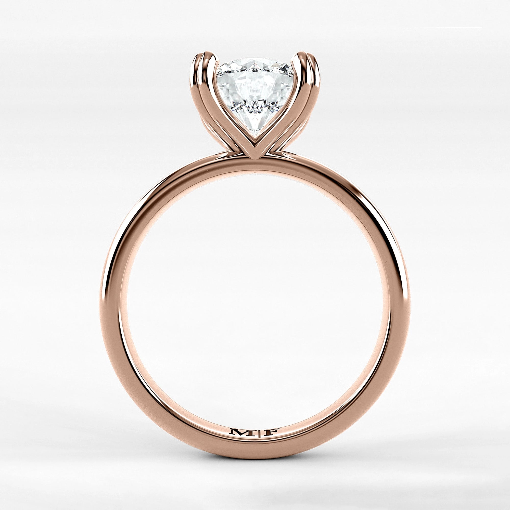 Anillo de Compromiso Latido - Redondo en oro rosa - vista 3