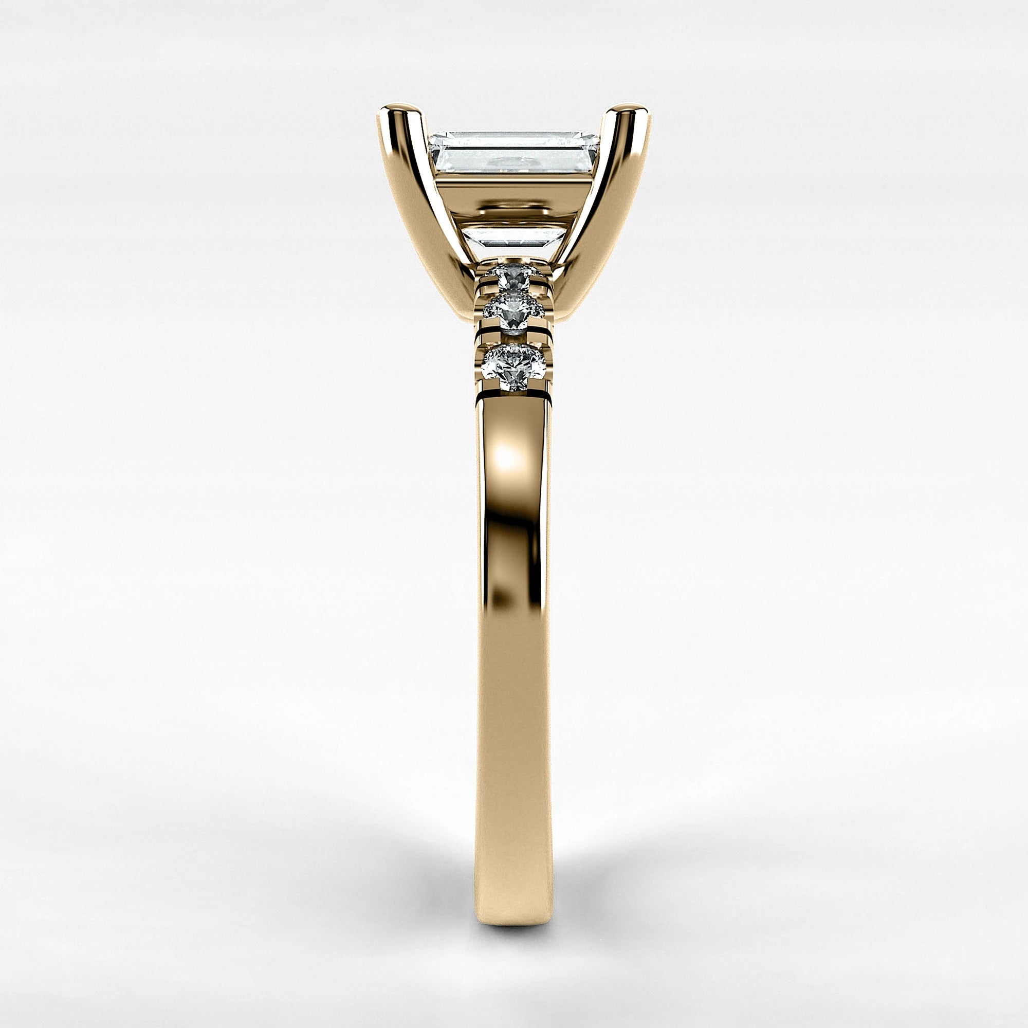 Anillo de Compromiso Vínculo - Esmeralda en oro amarillo - vista 2
