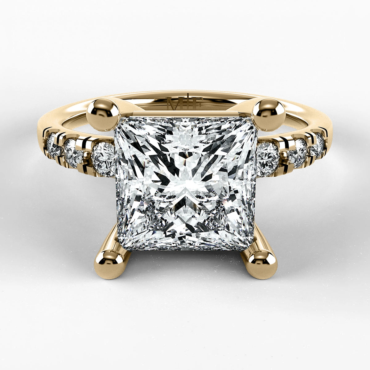 Anillo de Compromiso Vínculo - Princess en oro amarillo - vista 1