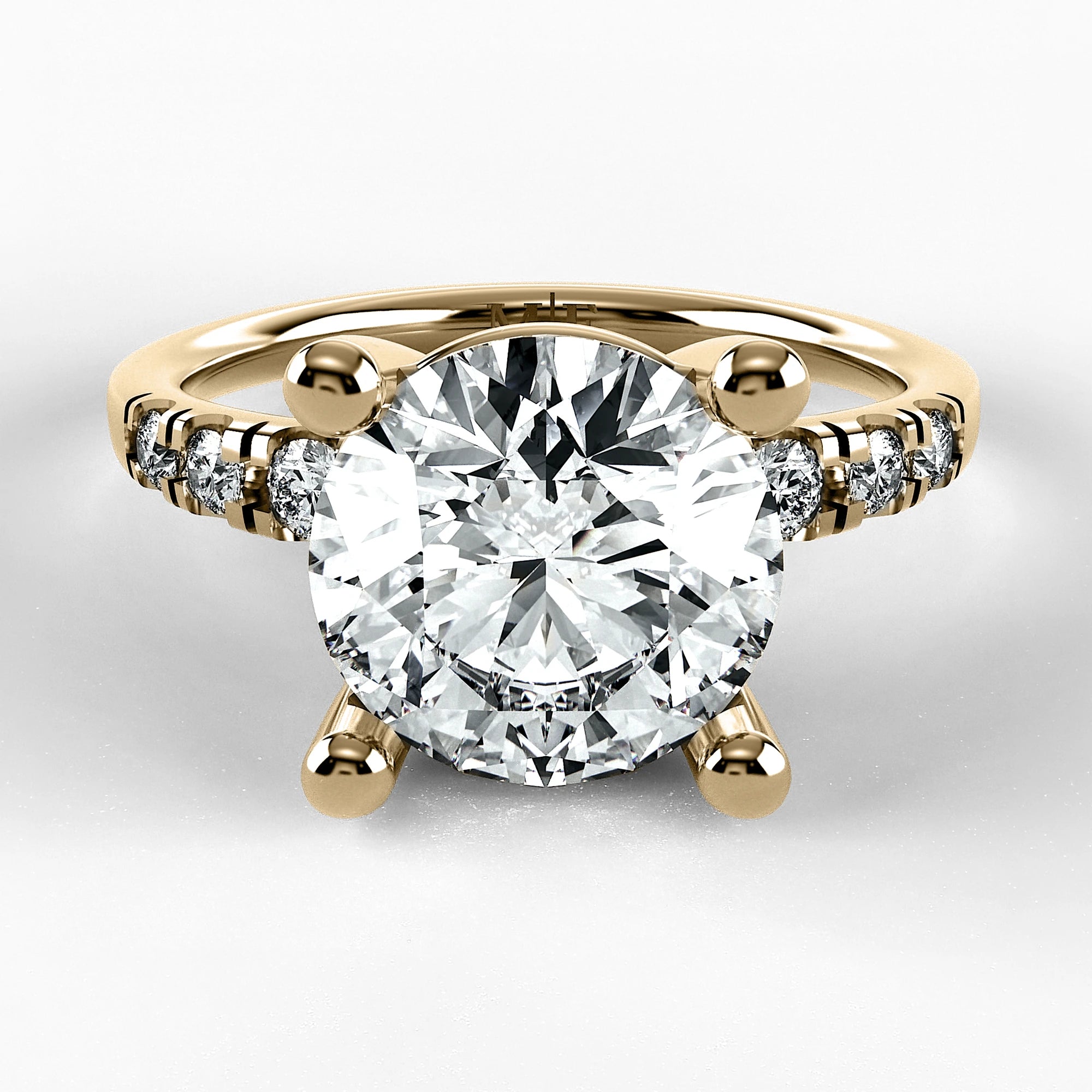 Anillo de Compromiso Vínculo - Redondo en oro amarillo - vista 1